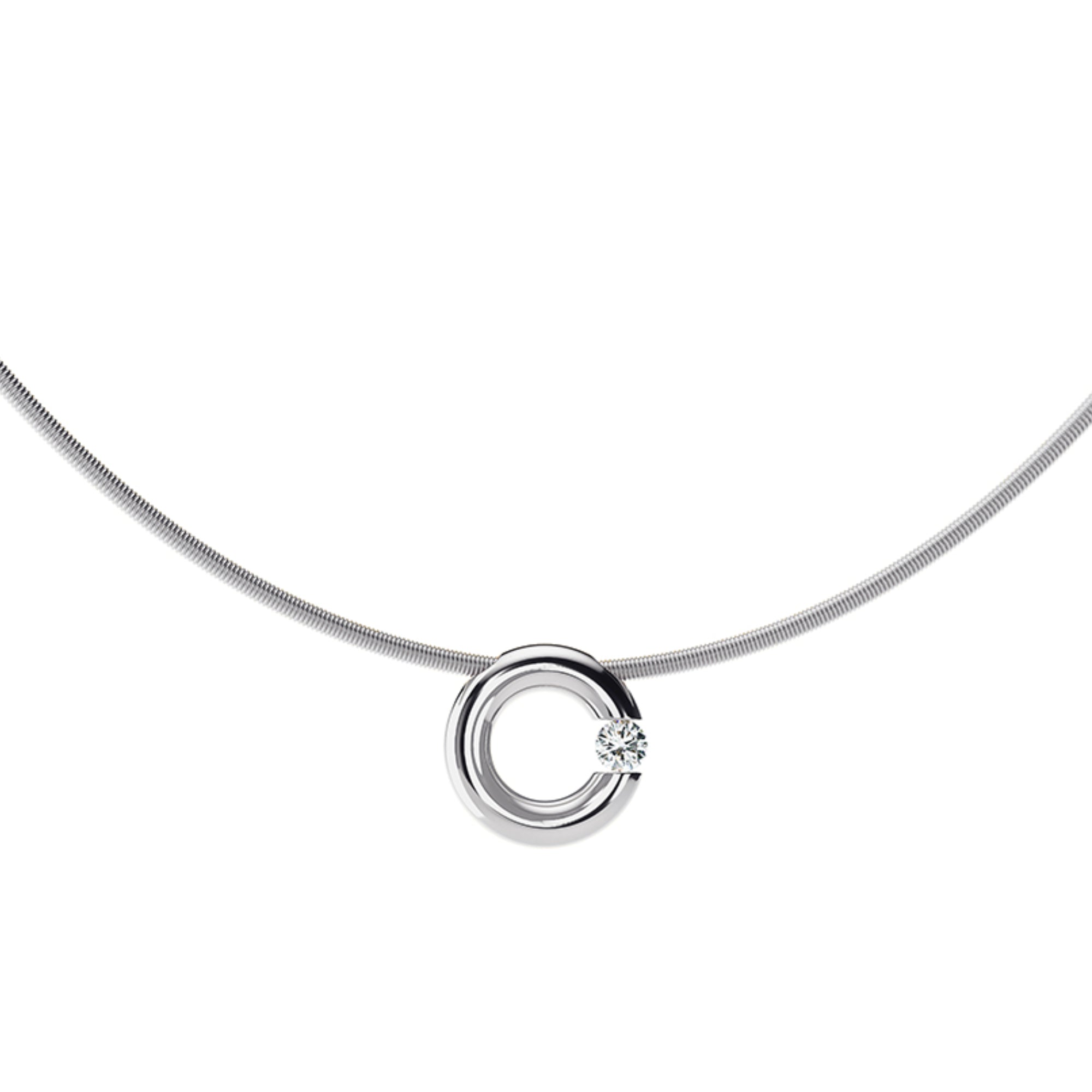 Niessing Spannring® Anhänger - N353924-12mm-0.1ct (1ct-gloss-pt) aus Platin mit Diamant