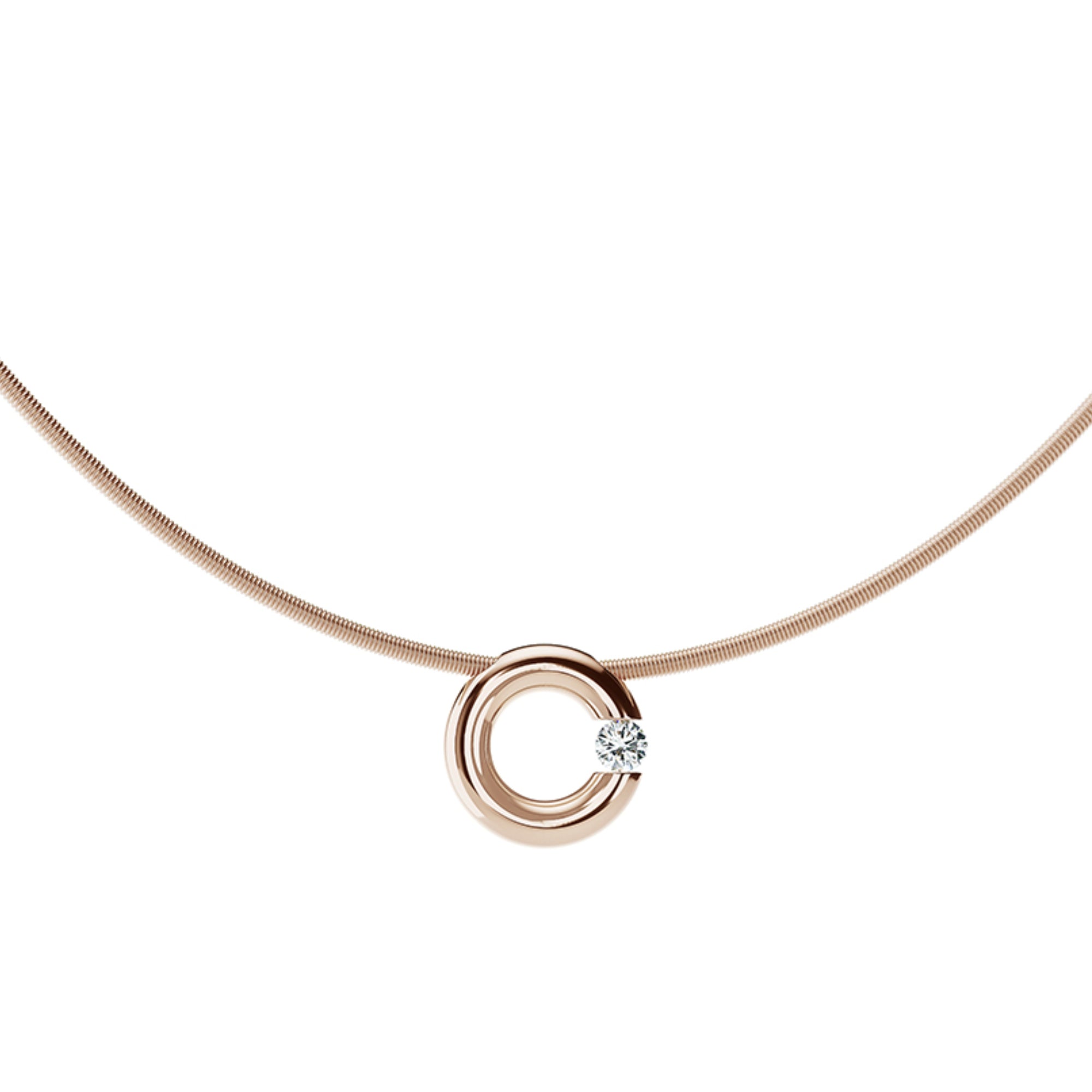 Niessing Spannring® Anhänger - N353924-12mm-0.1ct (1ct-gloss-rw) mit Diamant