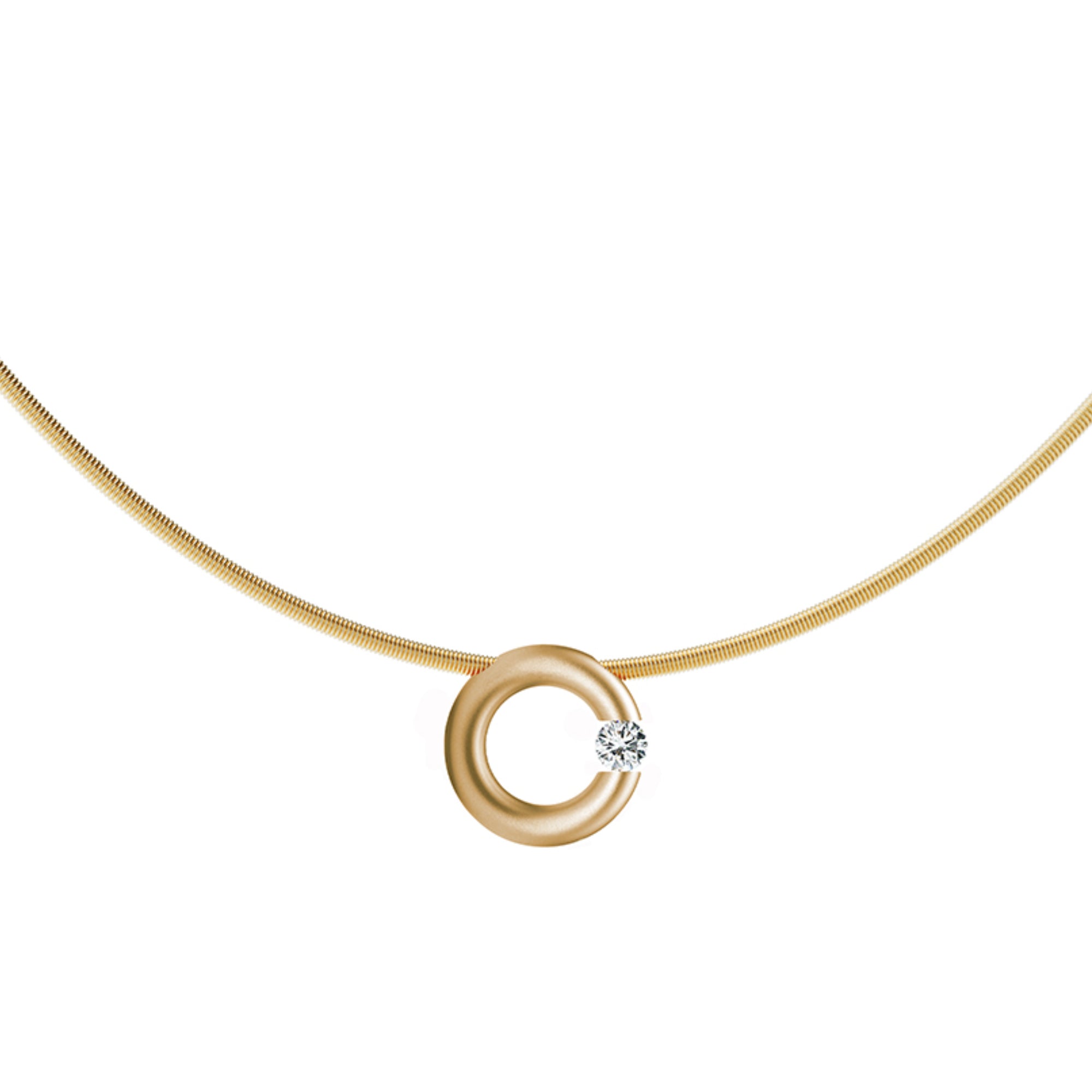 Niessing Spannring® Anhänger - N353924-12mm-0.1ct (1ct-satin-cy) mit Diamant