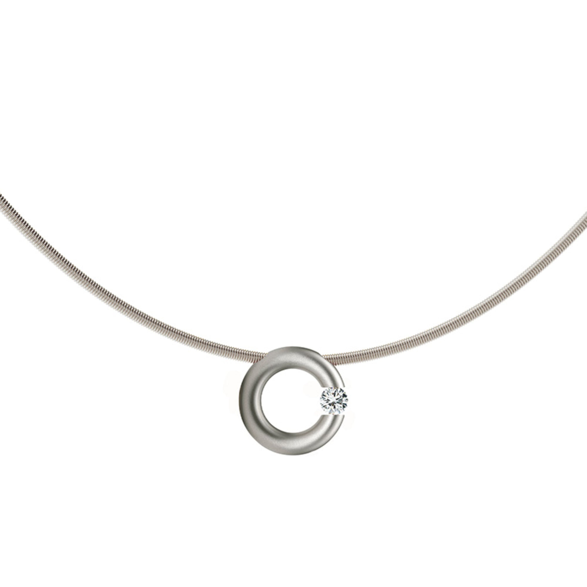 Niessing Spannring® Anhänger - N353924-12mm-0.1ct (1ct-satin-fg) mit Diamant