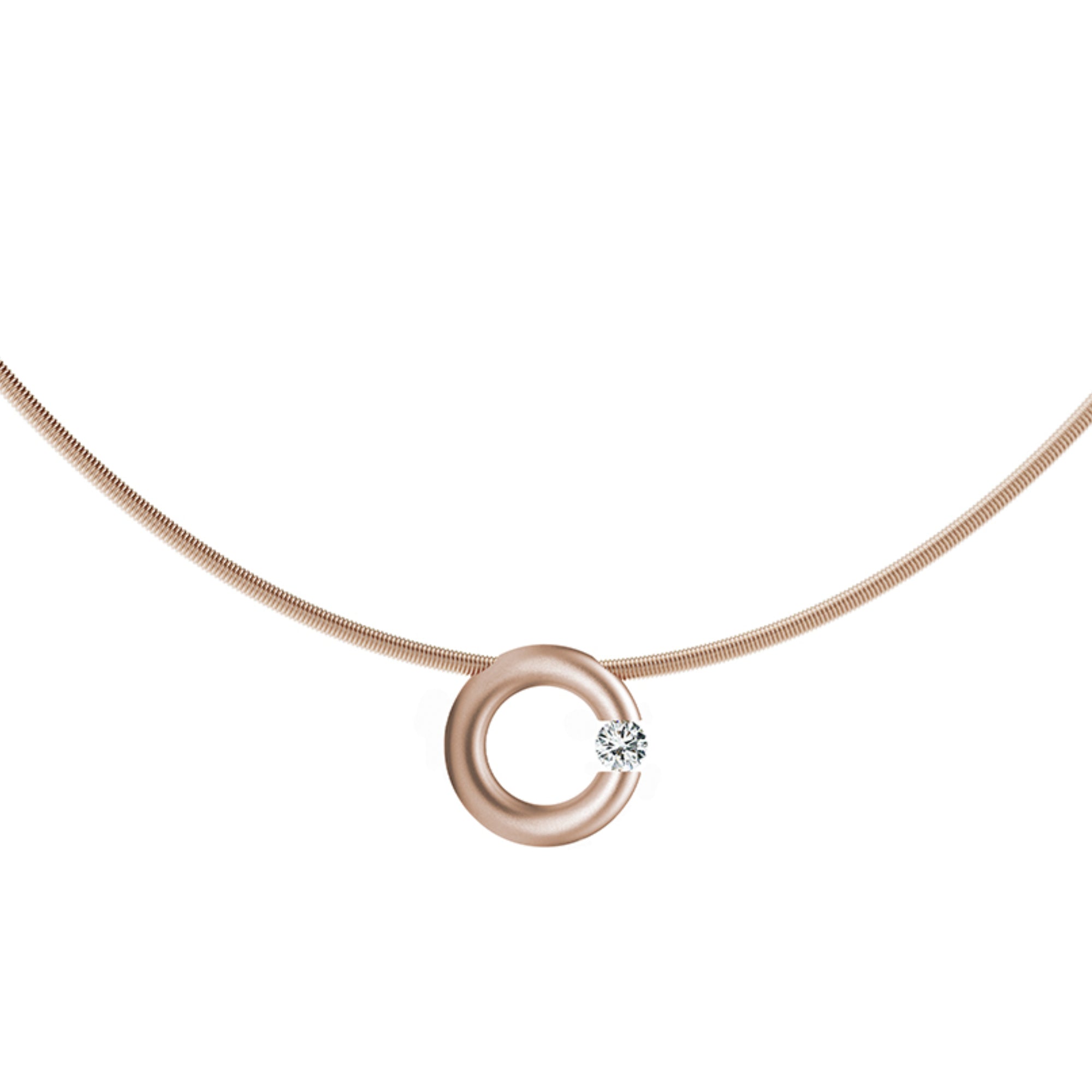 Niessing Spannring® Anhänger - N353924-12mm-0.1ct (1ct-satin-rw) mit Diamant