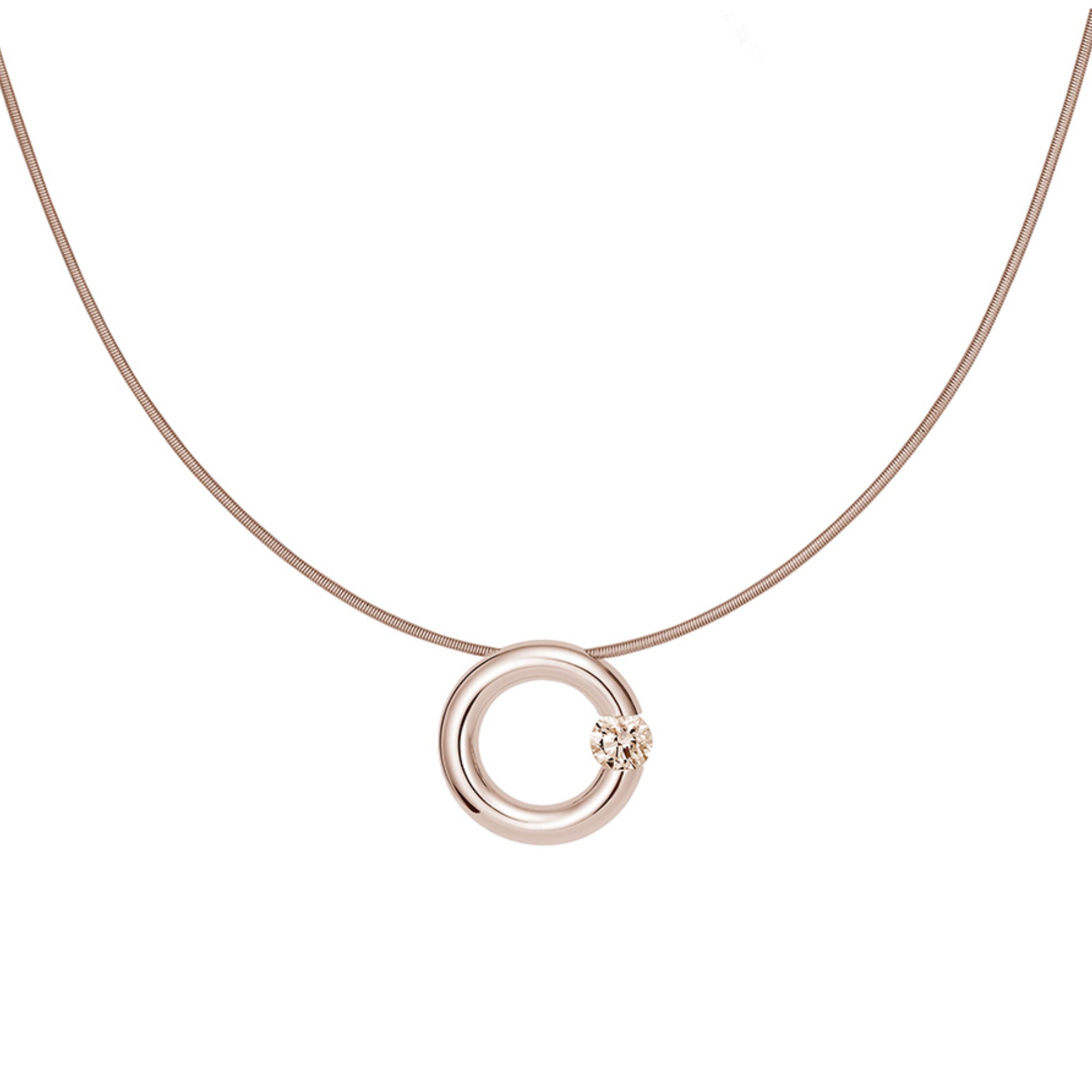 Niessing Spannring® Anhänger - N353924-14mm-0.16ct (16ct-cinnamon-gloss-rw) mit Diamant