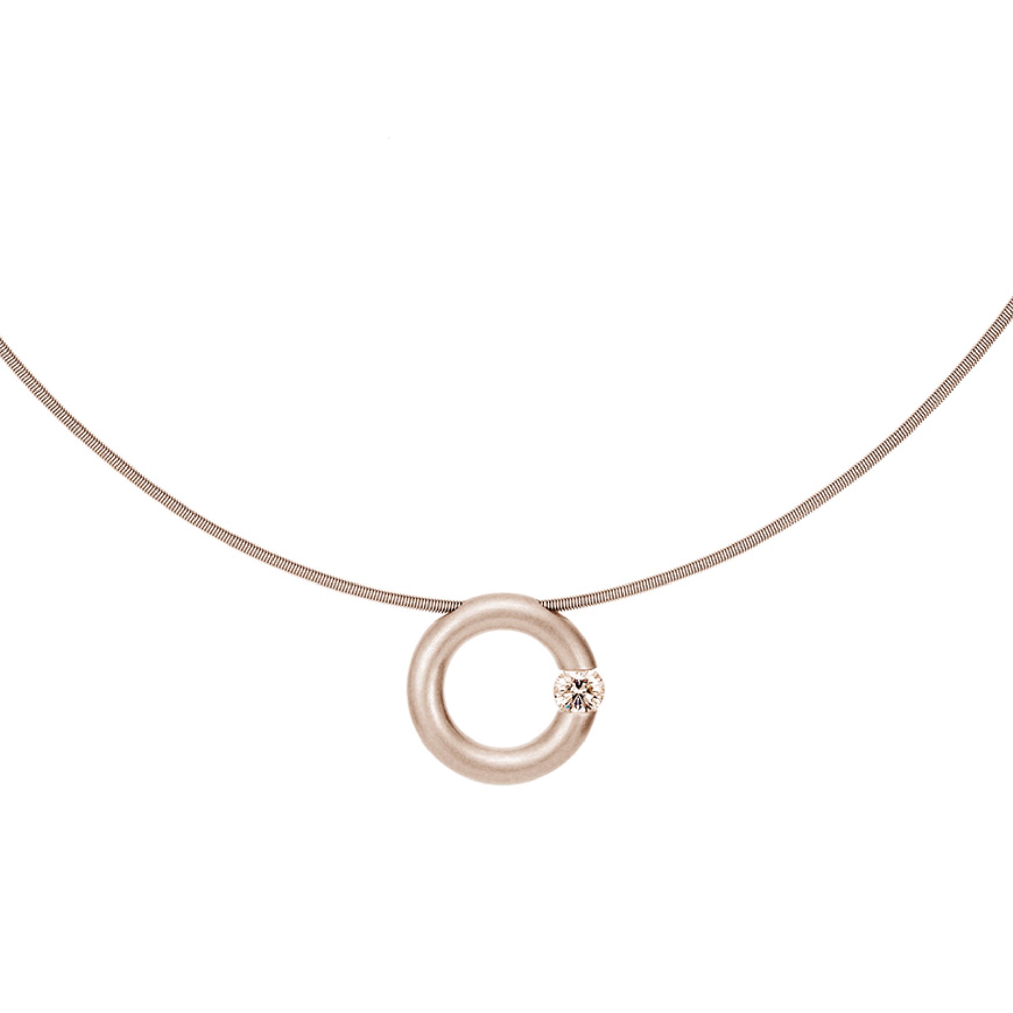 Niessing Spannring® Anhänger - N353924-14mm-0.16ct (16ct-cinnamon-satin-rw) mit Diamant