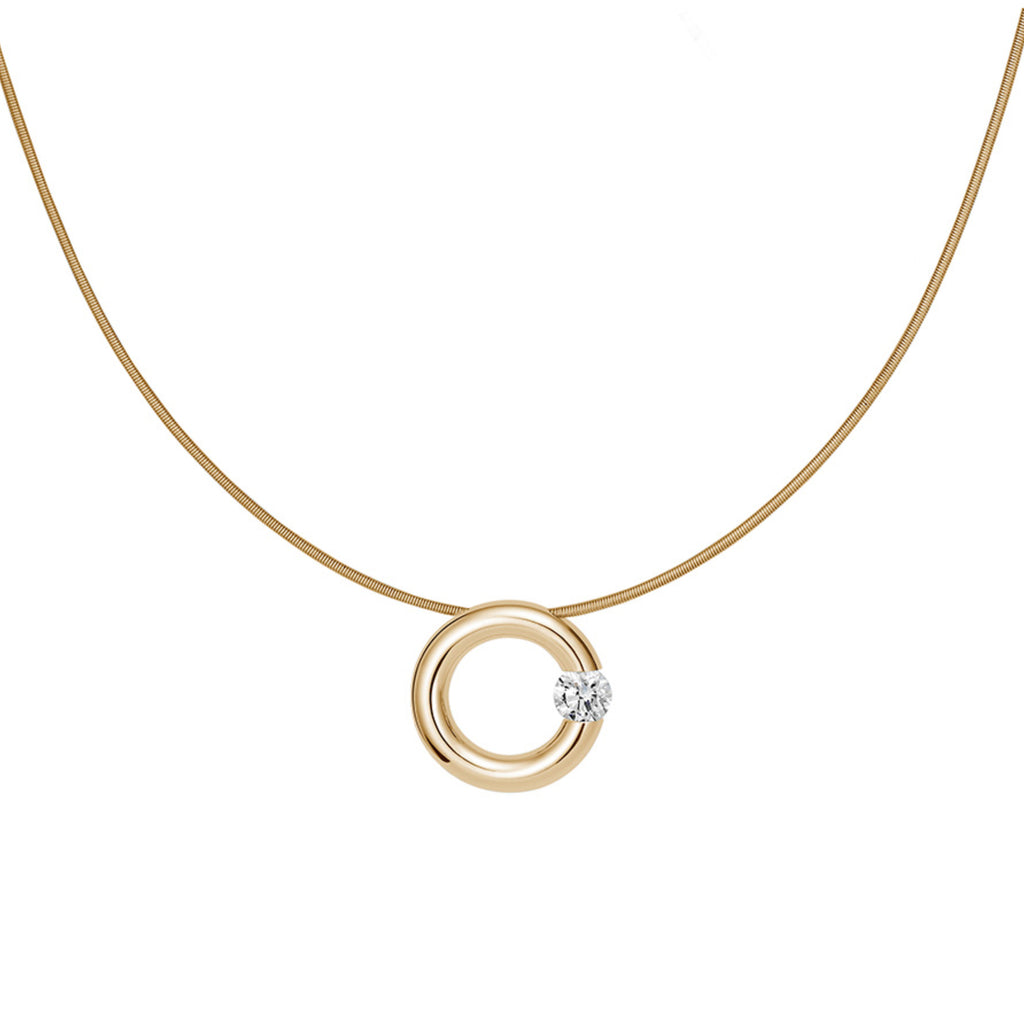 Niessing Spannring® Anhänger - N353924-14mm-0.16ct (16ct-gloss-cy) mit Diamant