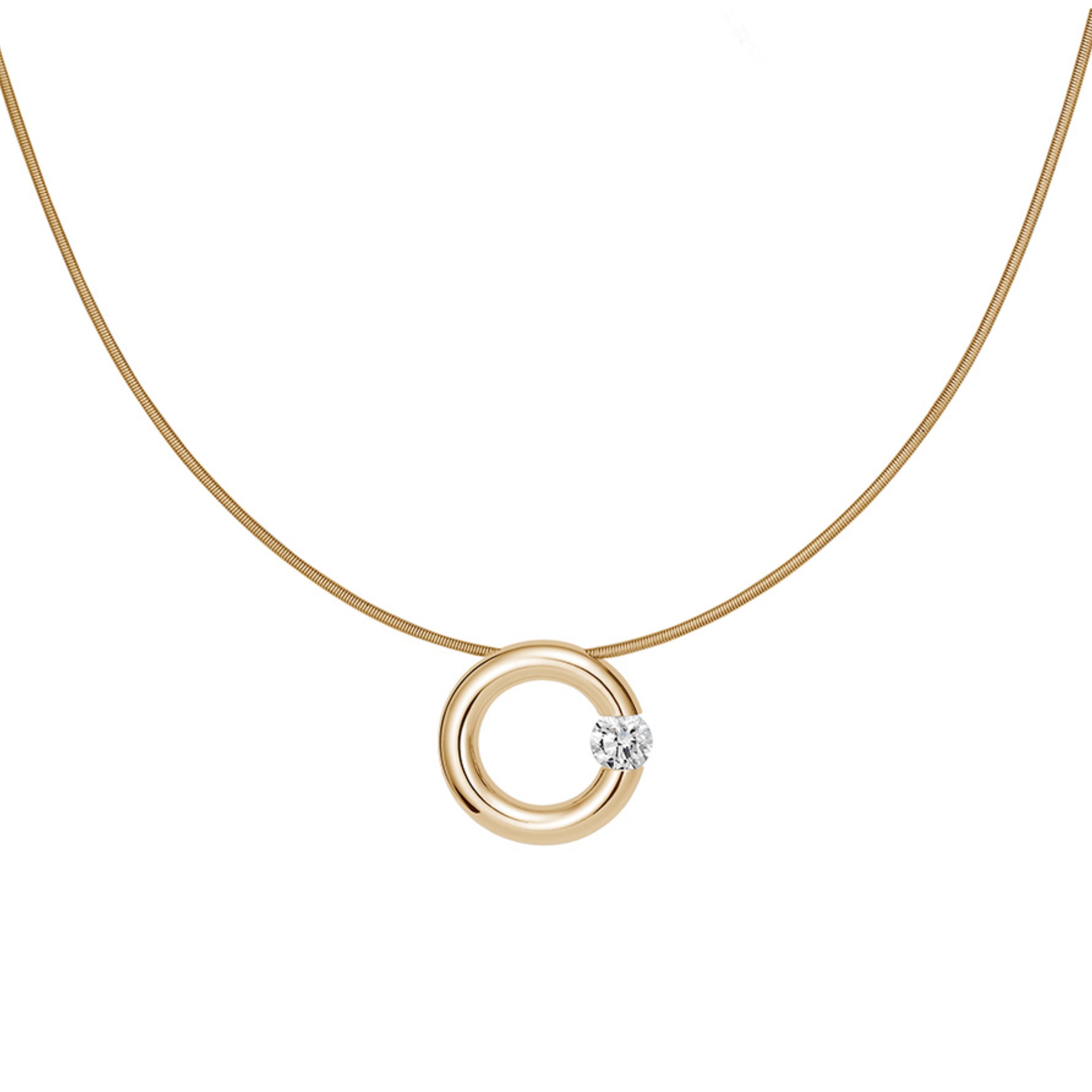 Niessing Spannring® Anhänger - N353924-14mm-0.16ct (16ct-gloss-cy) mit Diamant
