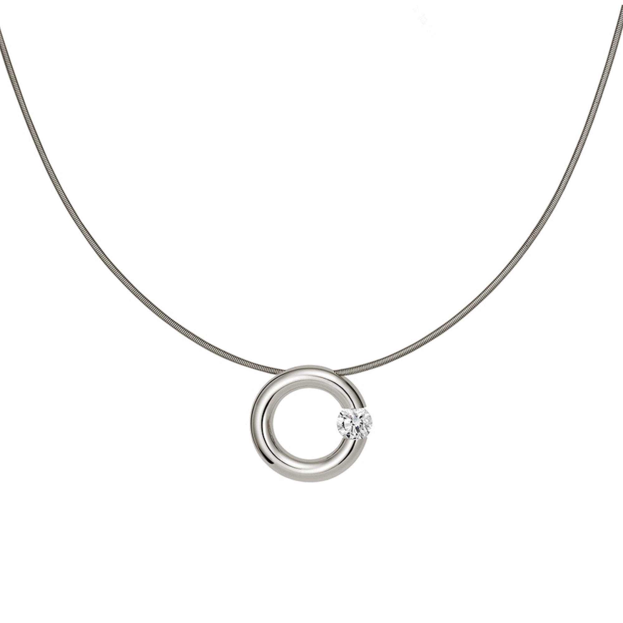 Niessing Spannring® Anhänger - N353924-14mm-0.16ct (16ct-gloss-fg) mit Diamant