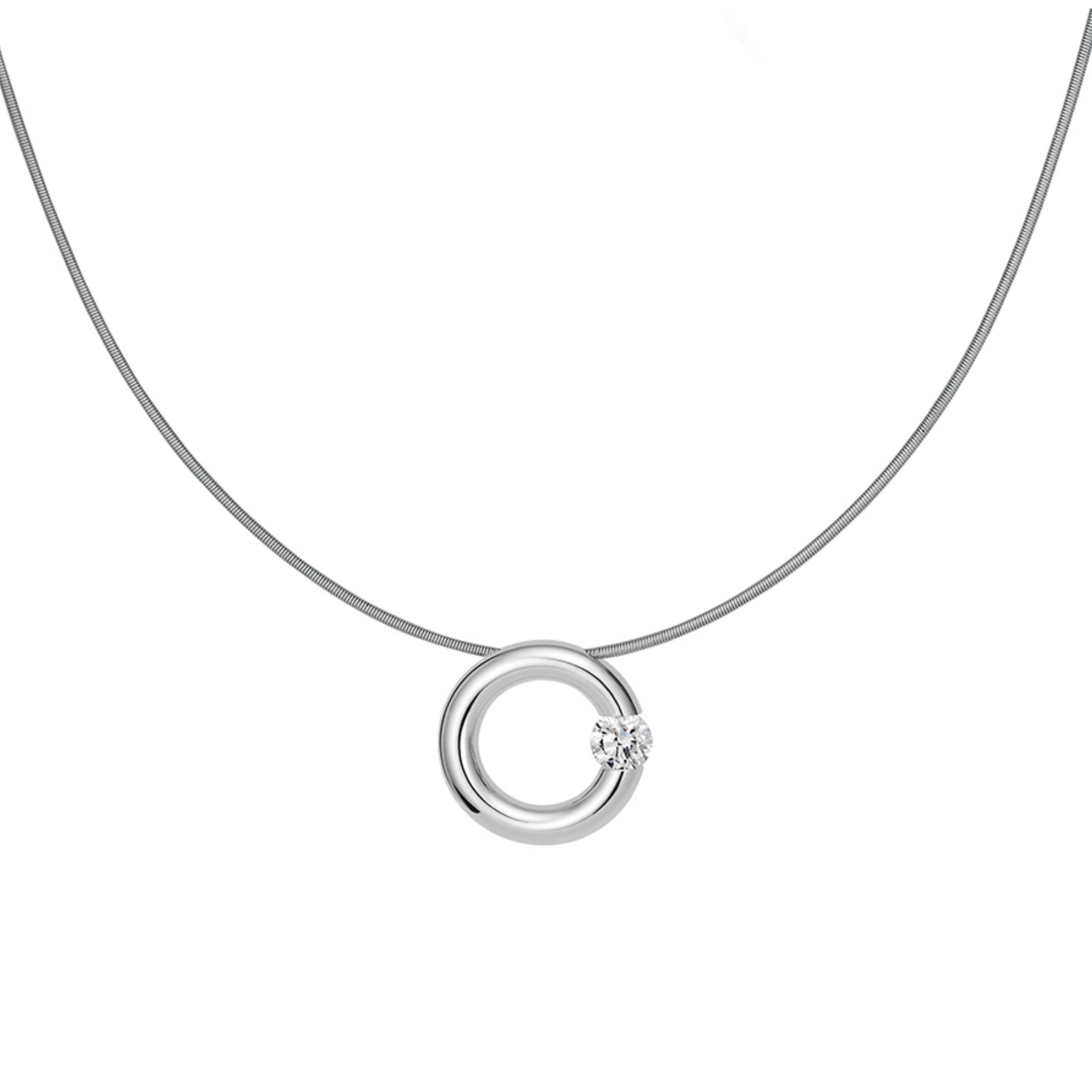 Niessing Spannring® Anhänger - N353924-14mm-0.16ct (16ct-gloss-pt) aus Platin mit Diamant