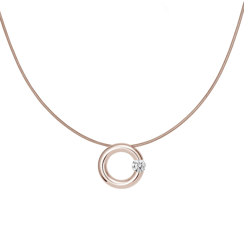 Niessing Spannring® Anhänger - N353924-14mm-0.16ct (16ct-gloss-rw) mit Diamant
