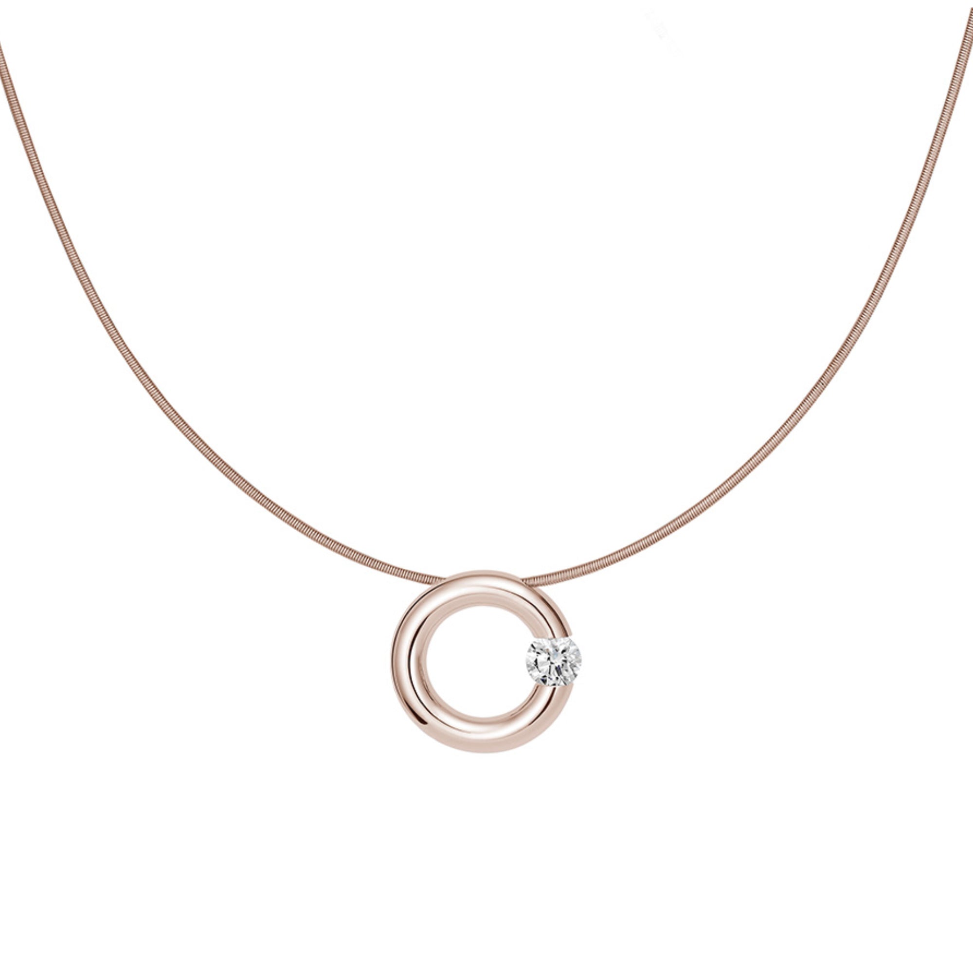 Niessing Spannring® Anhänger - N353924-14mm-0.16ct (16ct-gloss-rw) mit Diamant