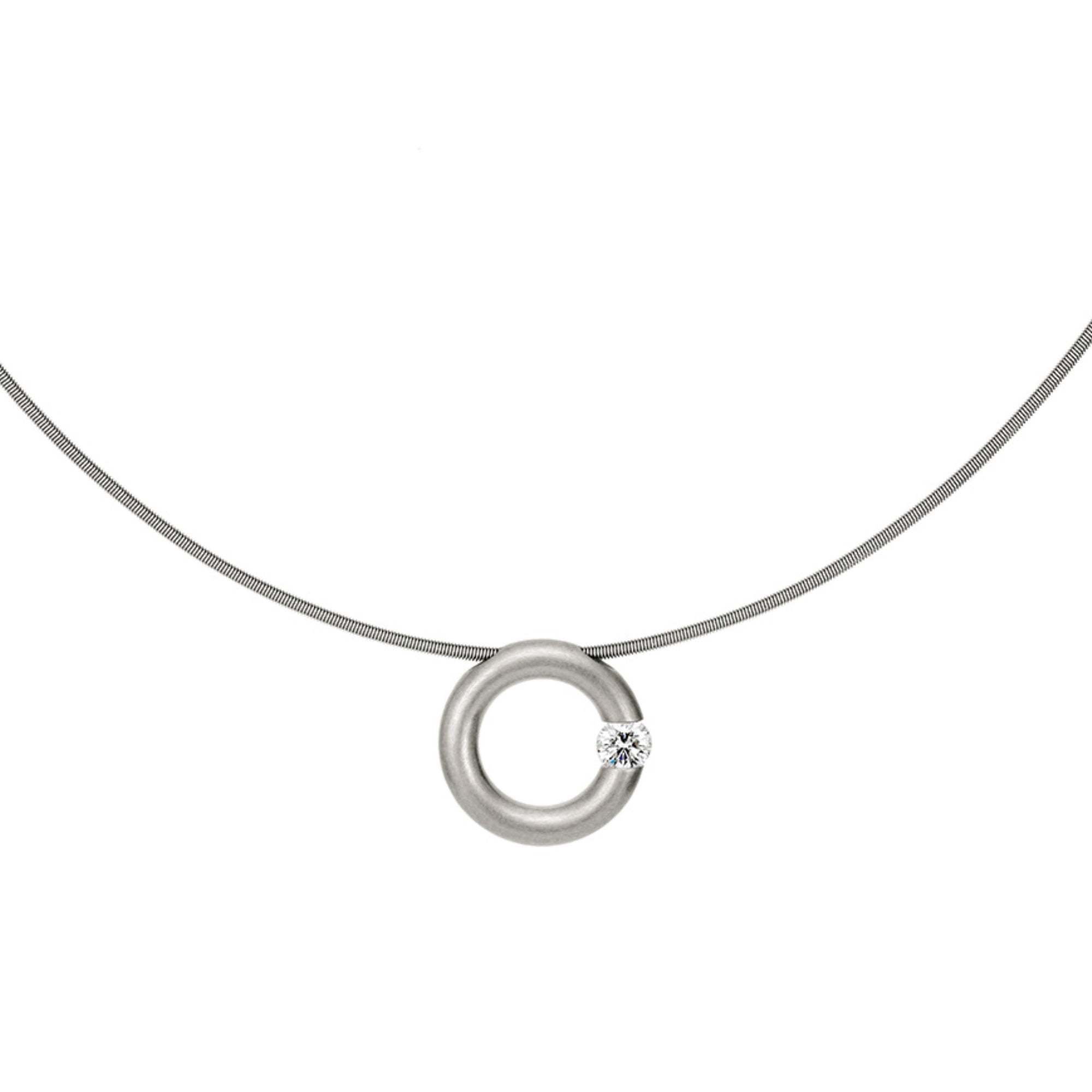 Niessing Spannring® Anhänger - N353924-14mm-0.16ct (16ct-satin-fg) mit Diamant