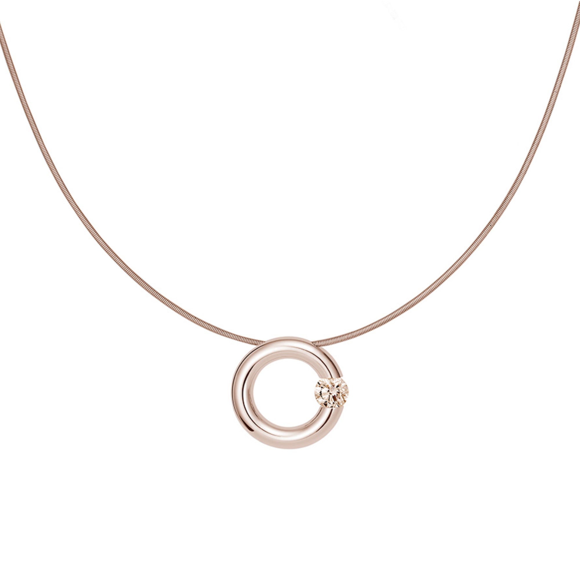 Niessing Spannring® Anhänger - N353924-15mm-0.25ct (25ct-cinnamon-gloss-rw) mit Diamant