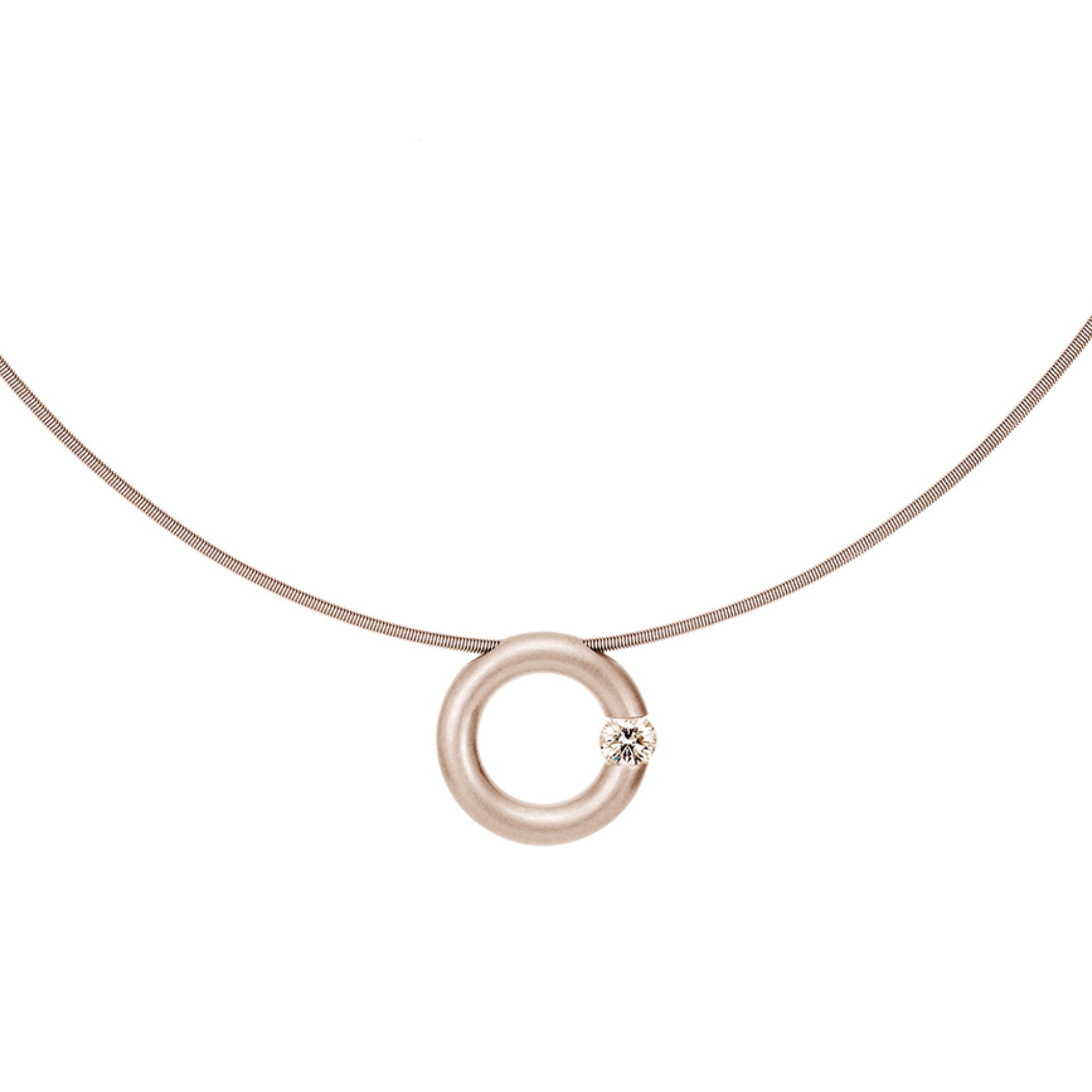 Niessing Spannring® Anhänger - N353924-15mm-0.25ct (25ct-cinnamon-satin-rw) mit Diamant