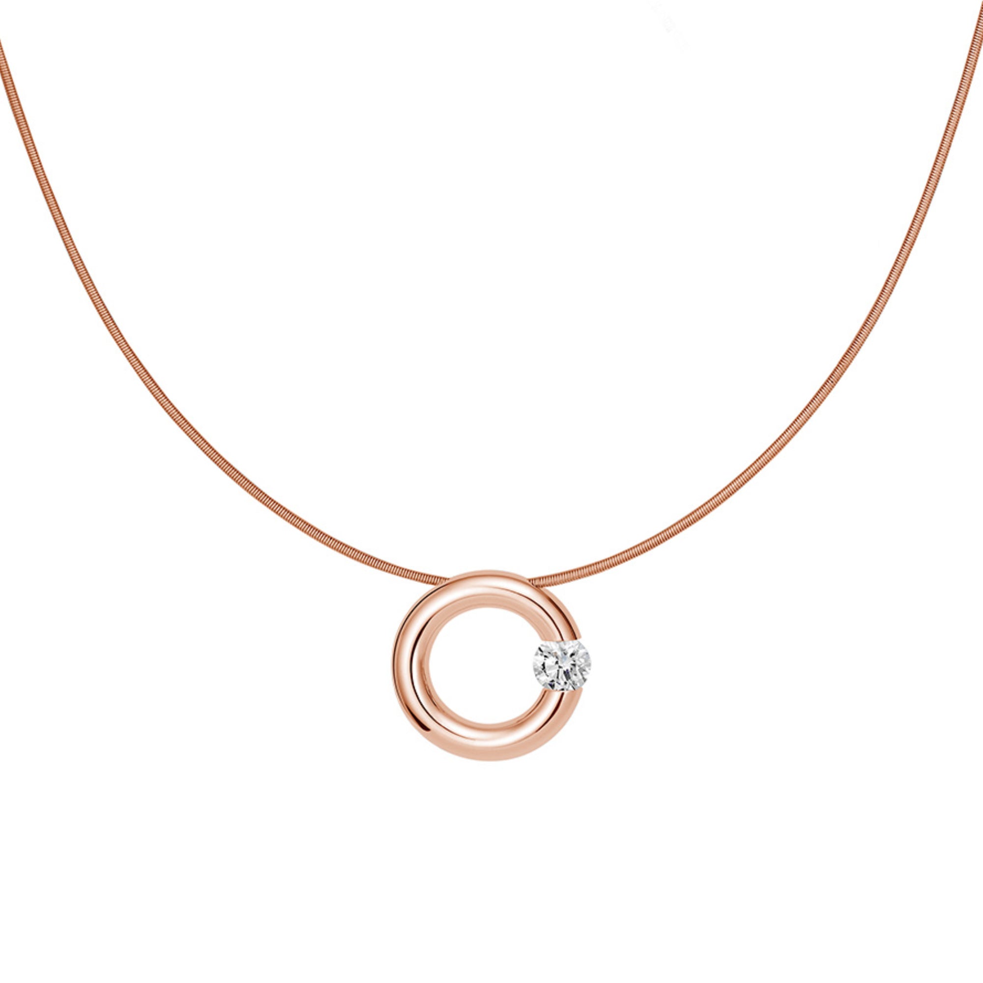 Niessing Spannring® Anhänger - N353924-15mm-0.25ct (25ct-gloss-cr) mit Diamant