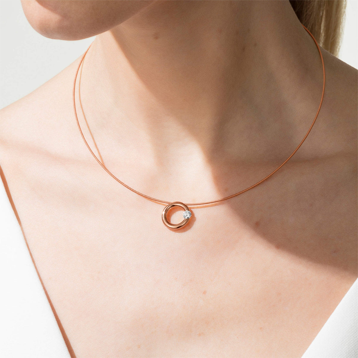 Niessing Spannring® Anhänger - N353924-15mm-0.25ct (25ct-gloss-cr) mit Diamant