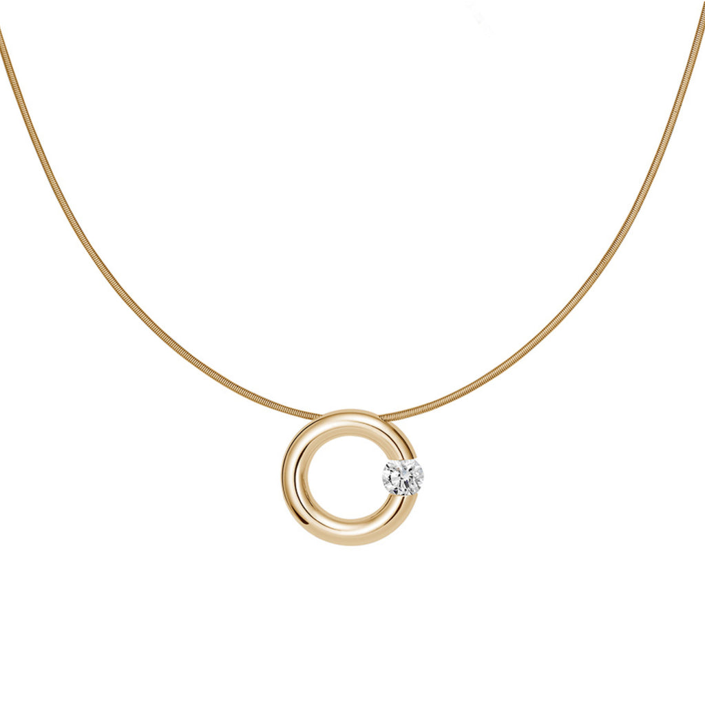 Niessing Spannring® Anhänger - N353924-15mm-0.25ct (25ct-gloss-cy) mit Diamant