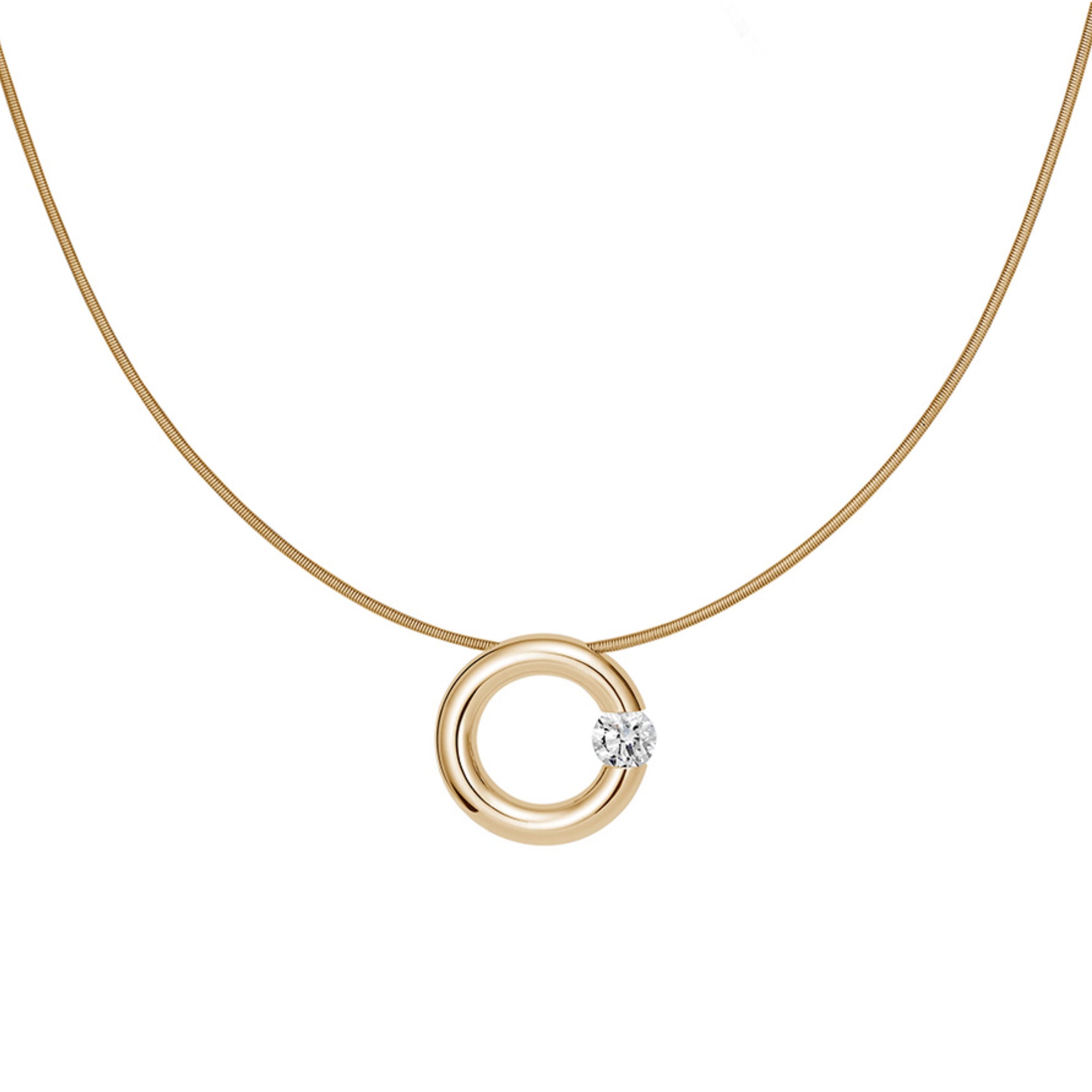 Niessing Spannring® Anhänger - N353924-15mm-0.25ct (25ct-gloss-cy) mit Diamant