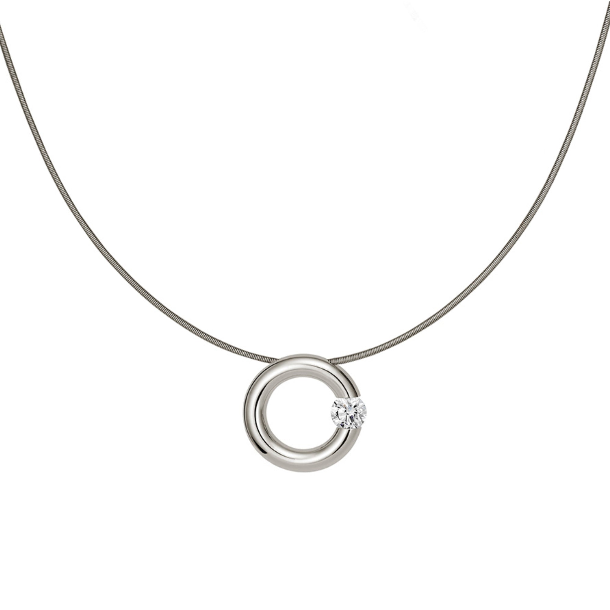 Niessing Spannring® Anhänger - N353924-15mm-0.25ct (25ct-gloss-fg) mit Diamant