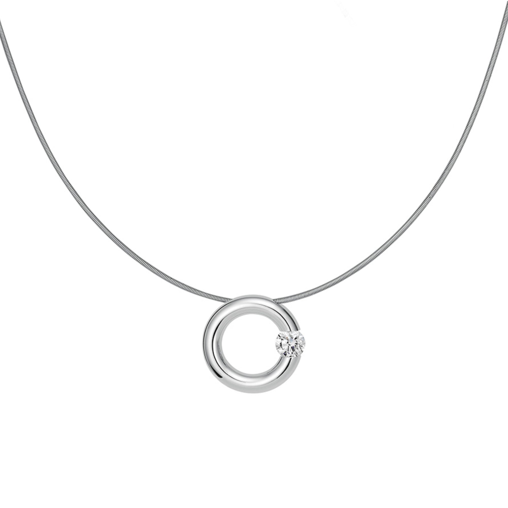 Niessing Spannring® Anhänger - N353924-15mm-0.25ct (25ct-gloss-pt) aus Platin mit Diamant