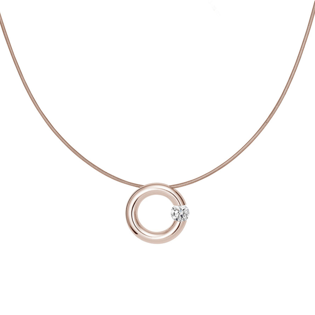 Niessing Spannring® Anhänger - N353924-15mm-0.25ct (25ct-gloss-rw) mit Diamant