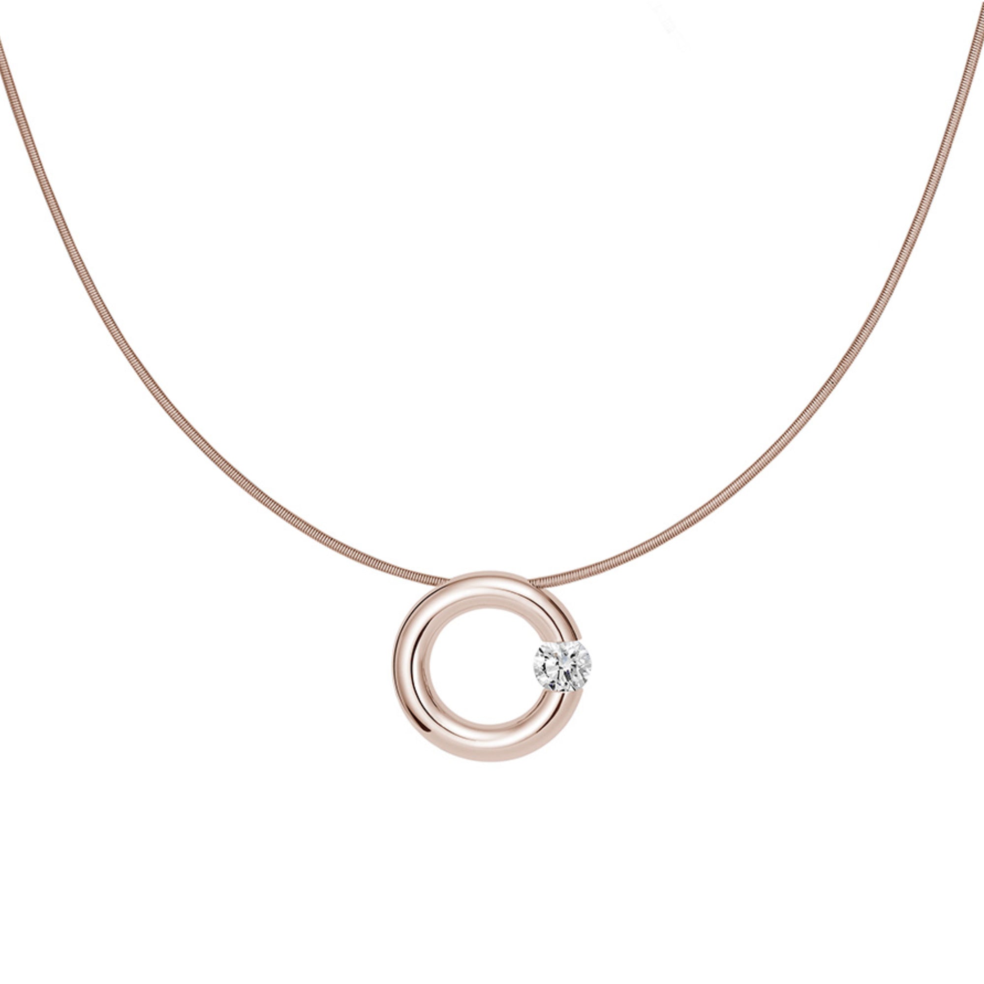 Niessing Spannring® Anhänger - N353924-15mm-0.25ct (25ct-gloss-rw) mit Diamant