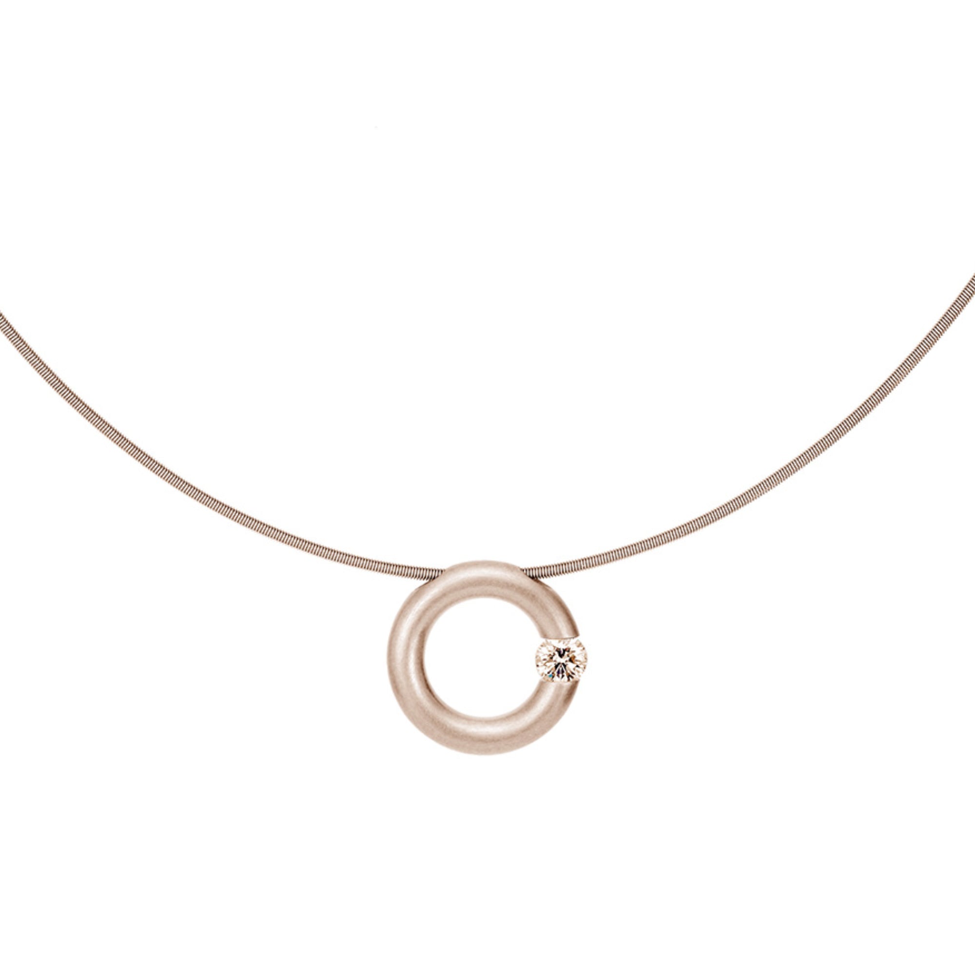 Niessing Spannring® Anhänger - N353924-16mm-0.4ct (4ct-cinnamon-satin-rw) mit Diamant