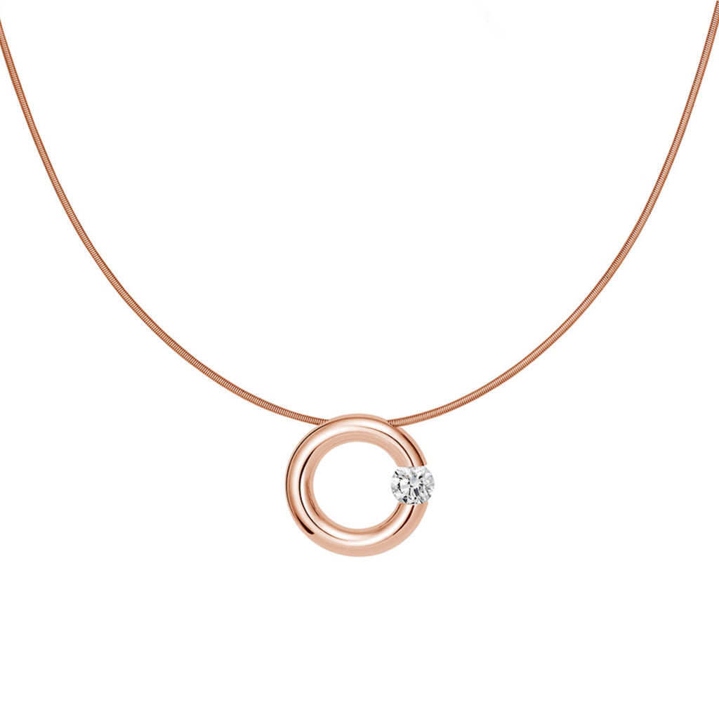 Niessing Spannring® Anhänger - N353924-16mm-0.4ct (4ct-gloss-cr) mit Diamant