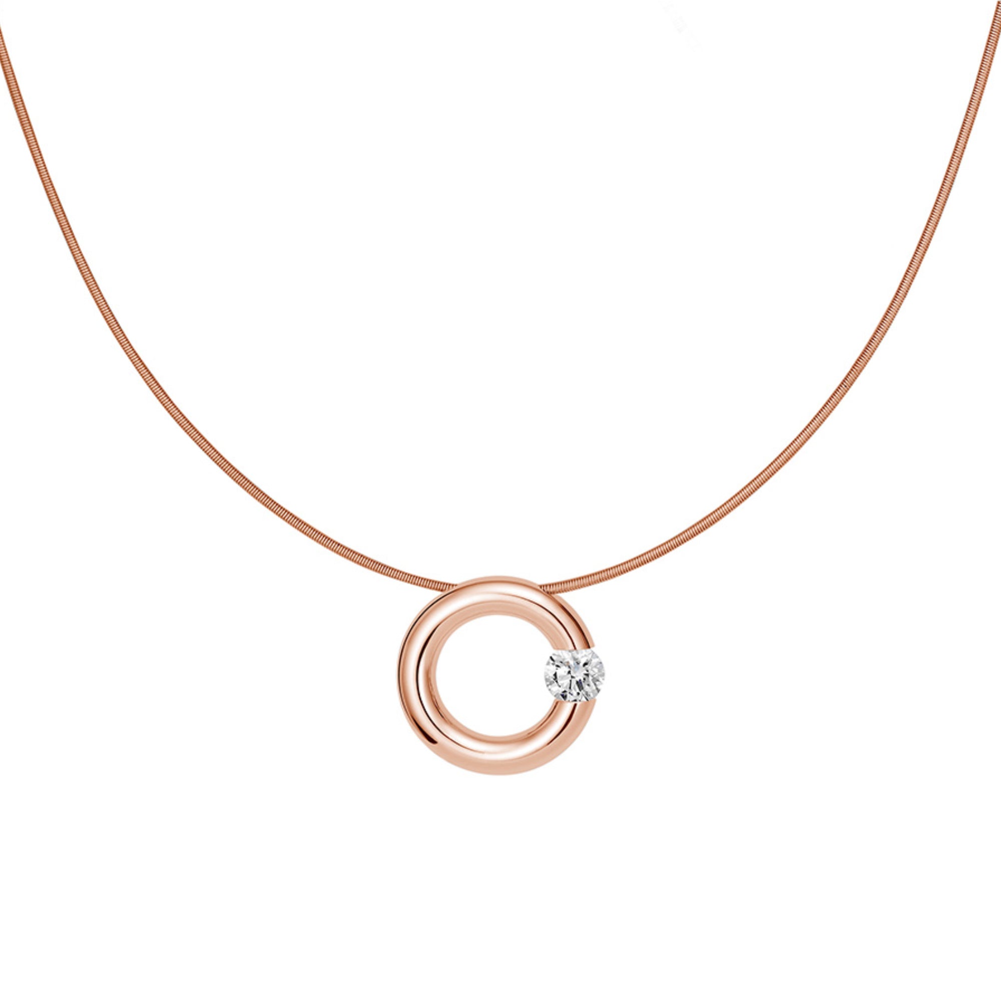 Niessing Spannring® Anhänger - N353924-16mm-0.4ct (4ct-gloss-cr) mit Diamant