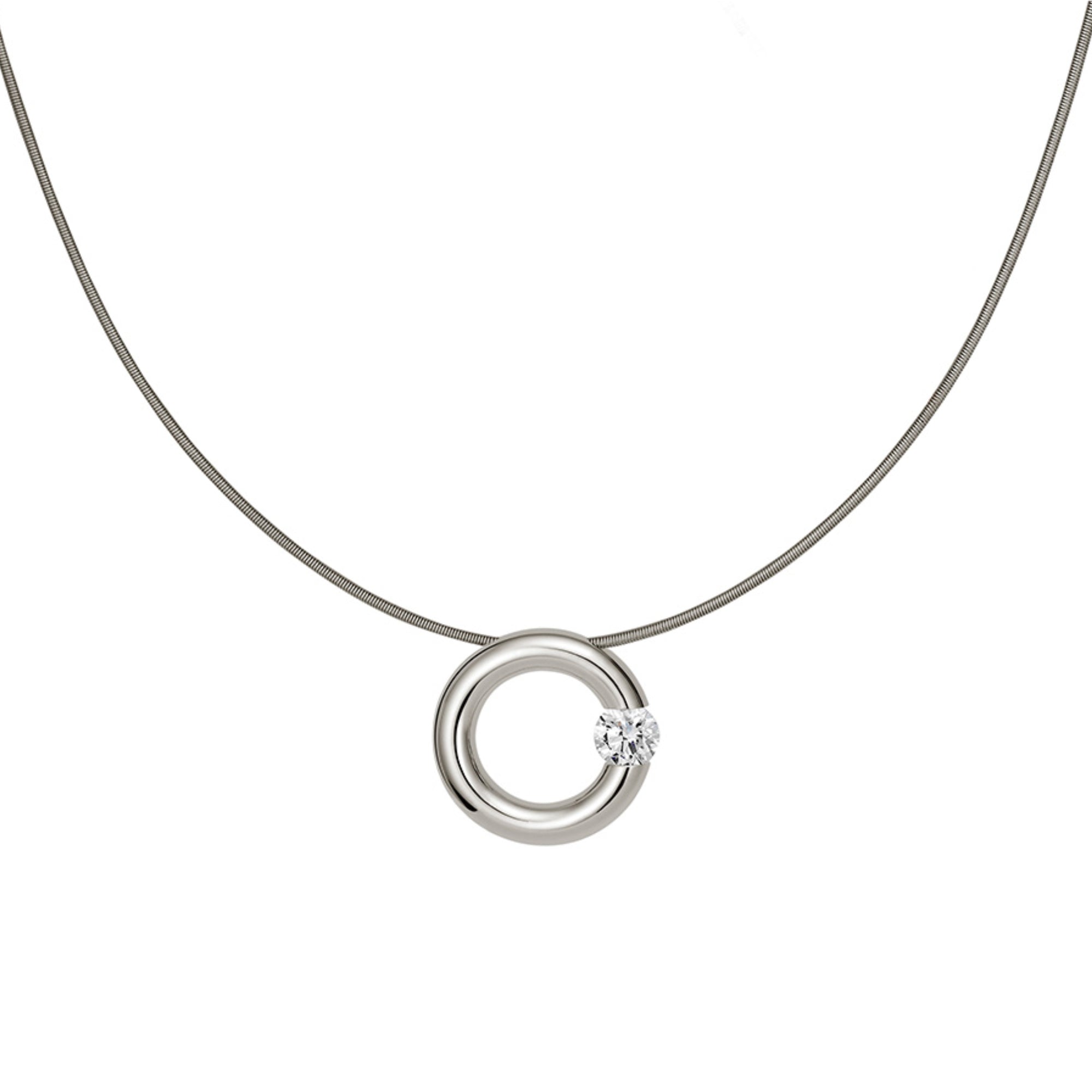 Niessing Spannring® Anhänger - N353924-16mm-0.4ct (4ct-gloss-fg) mit Diamant