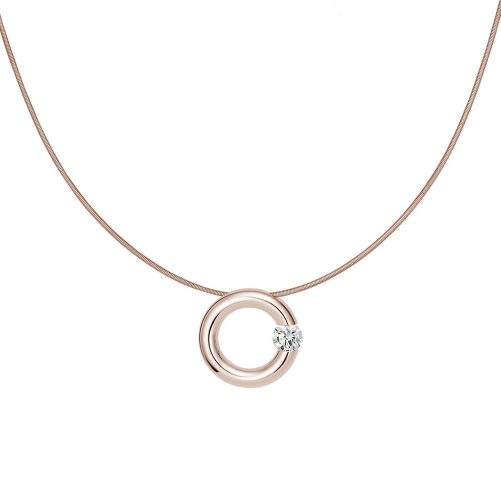 Niessing Spannring® Anhänger - N353924-16mm-0.4ct (4ct-gloss-rw) mit Diamant