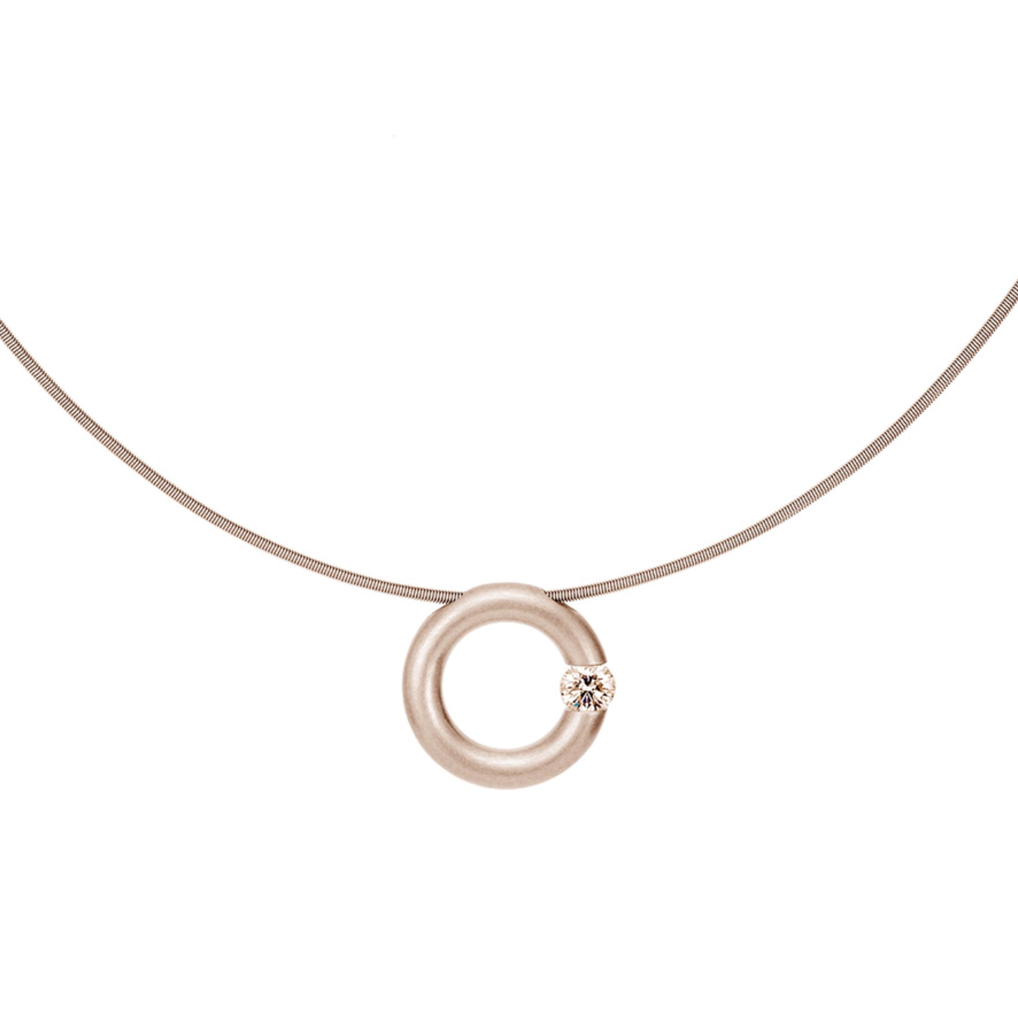Niessing Spannring® Anhänger - N353924-17mm-0.5ct (5ct-cinnamon-satin-rw) mit Diamant