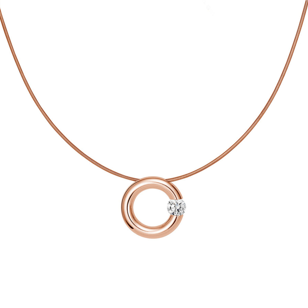 Niessing Spannring® Anhänger - N353924-17mm-0.5ct (5ct-gloss-cr) mit Diamant