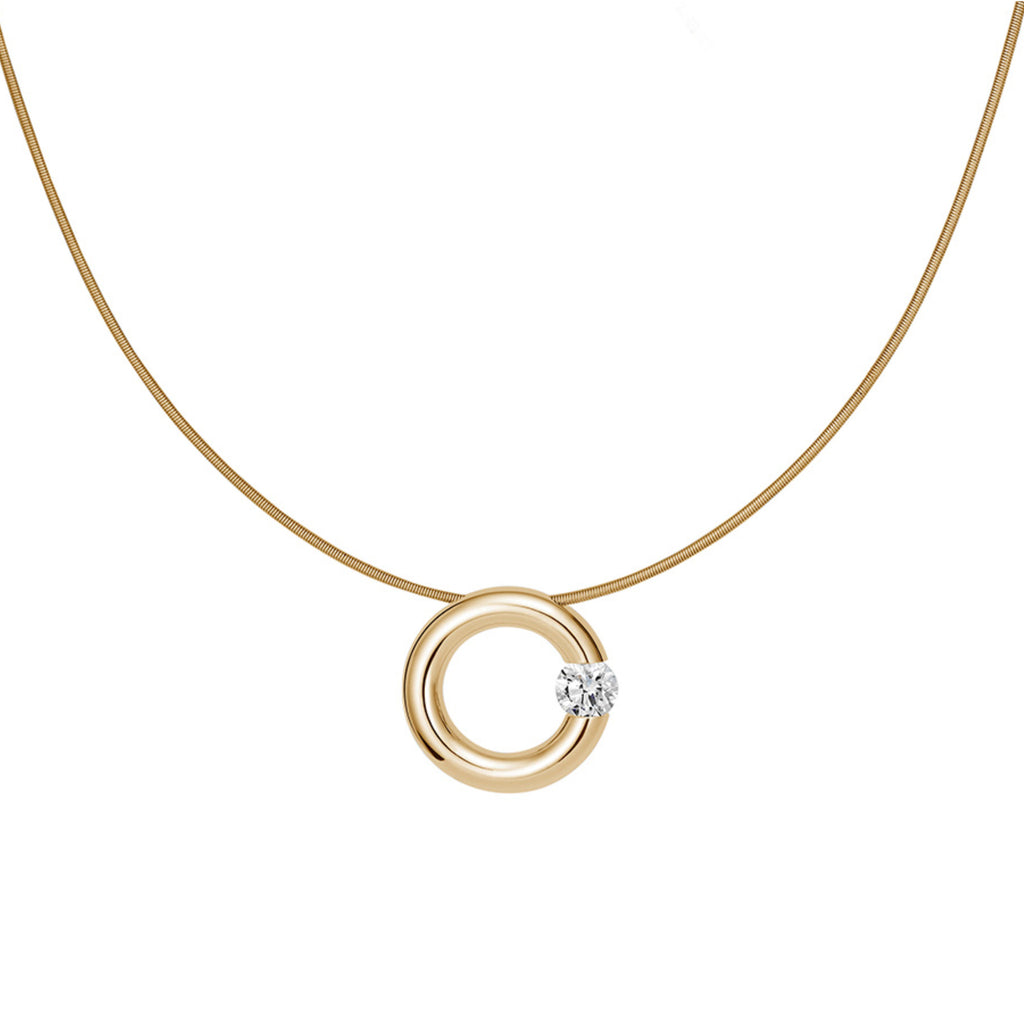 Niessing Spannring® Anhänger - N353924-17mm-0.5ct (5ct-gloss-cy) mit Diamant