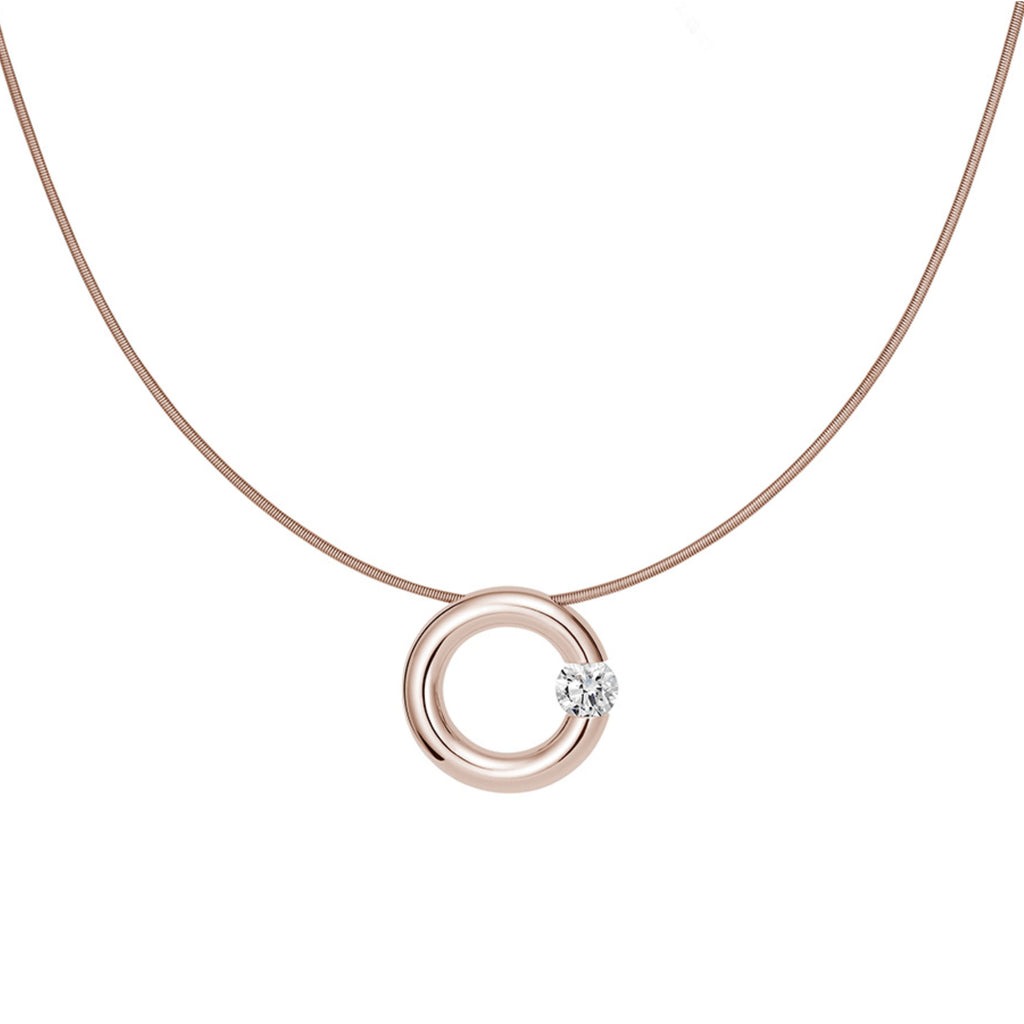 Niessing Spannring® Anhänger - N353924-17mm-0.5ct (5ct-gloss-rw) mit Diamant