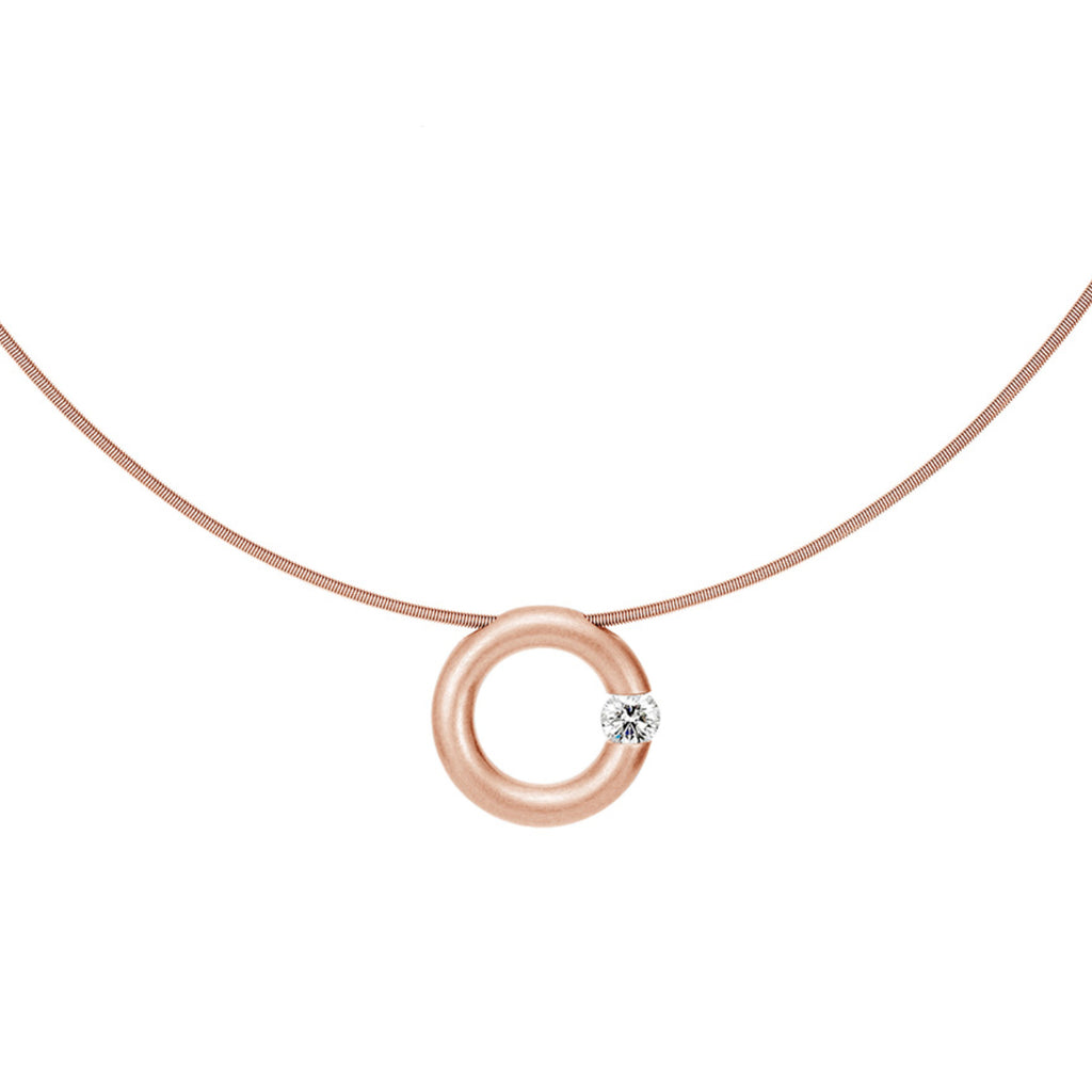 Niessing Spannring® Anhänger - N353924-17mm-0.5ct (5ct-satin-cr) mit Diamant