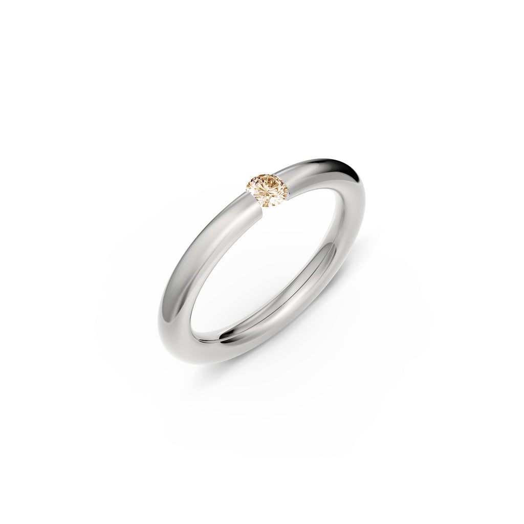 Niessing Spannring® Antares - N341983-0.12ct (12ct-cinnamon-gloss-pt) aus Platin mit Diamant