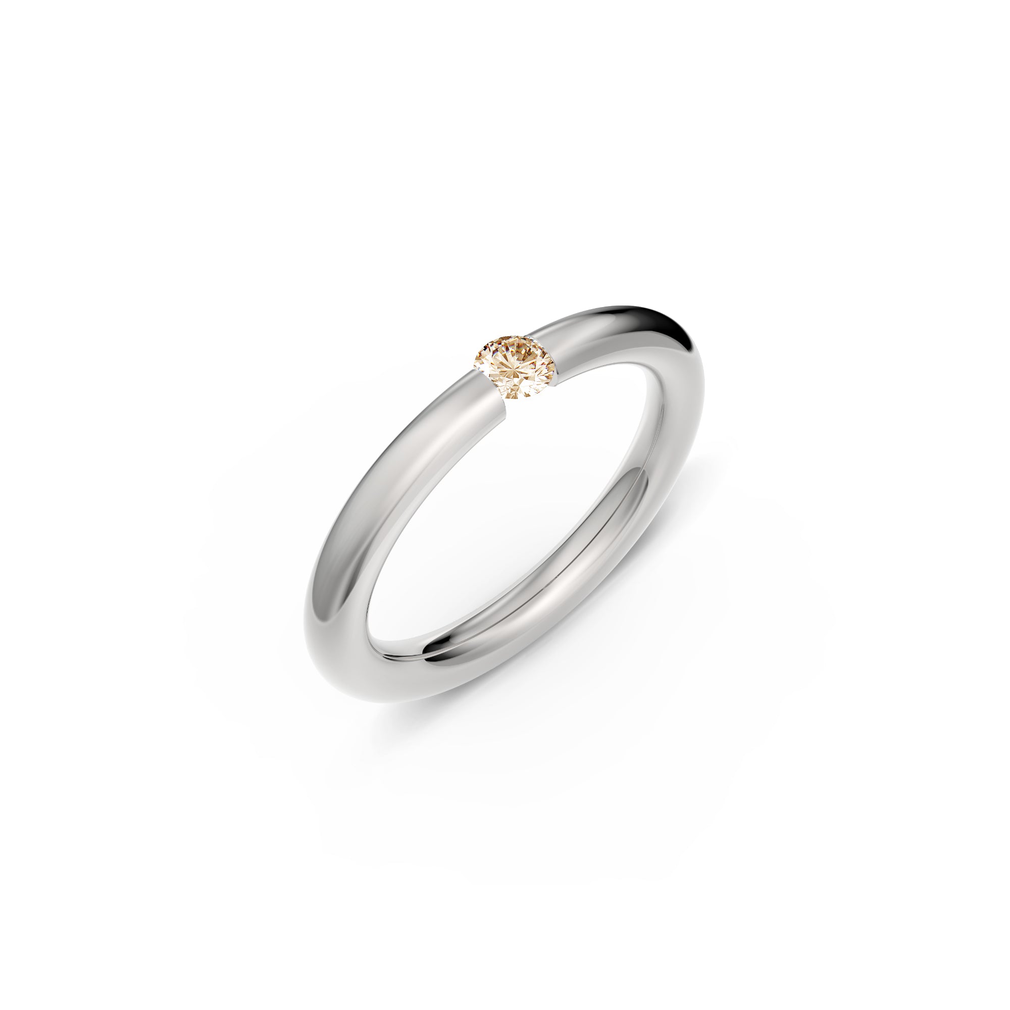 Niessing Spannring® Antares - N341983-0.12ct (12ct-cinnamon-gloss-pt) aus Platin mit Diamant