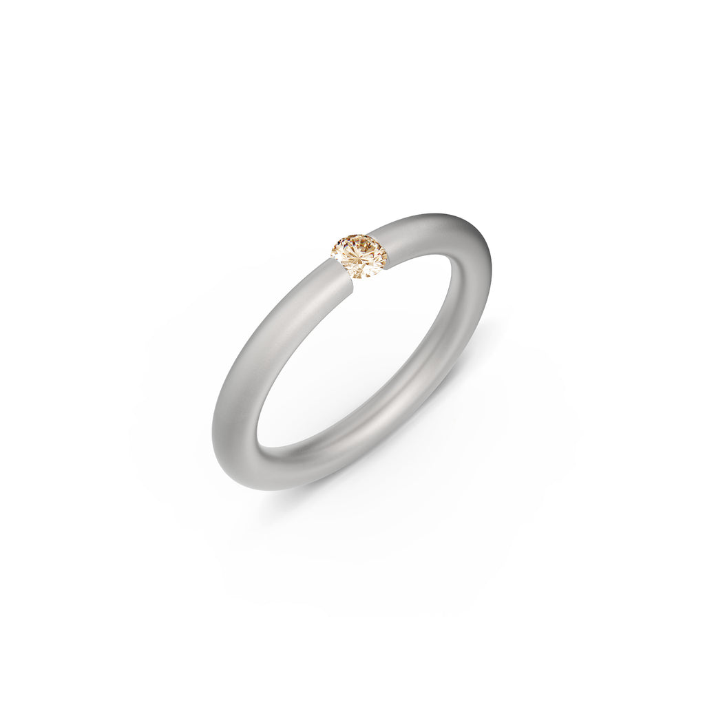 Niessing Spannring® Antares - N341983-0.12ct (12ct-cinnamon-satin-pt) aus Platin mit Diamant