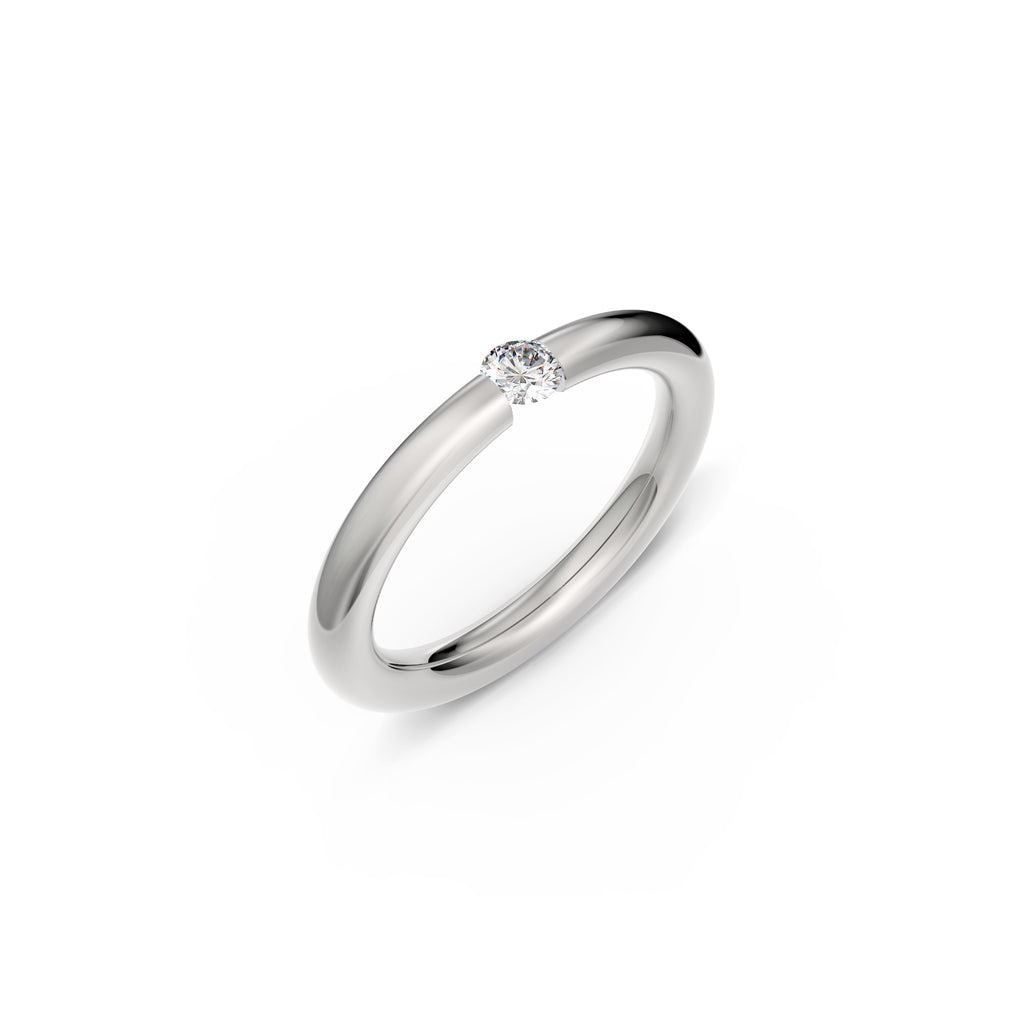 Niessing Spannring® Antares - N341983-0.12ct (12ct-fvs1-gloss-pt) aus Platin mit Diamant
