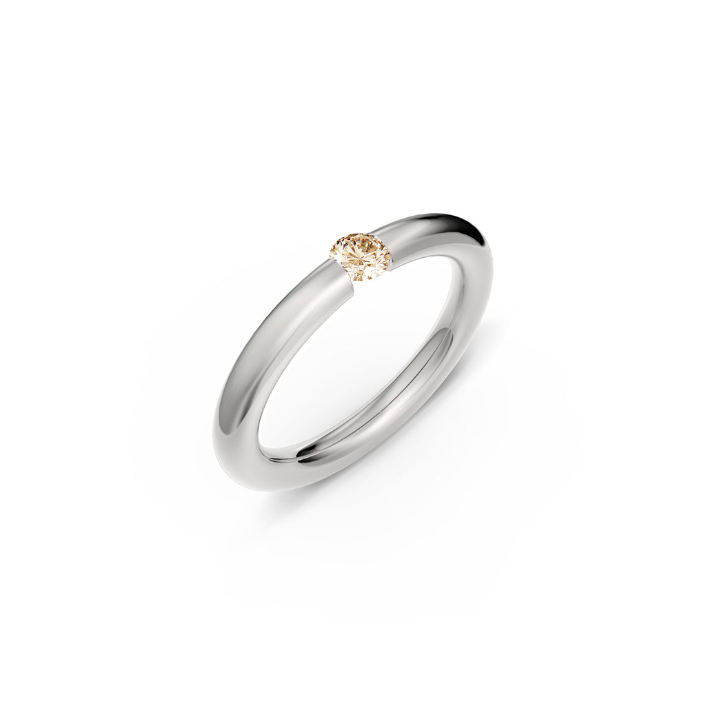 Niessing Spannring® Antares - N341983-0.16ct (16ct-cinnamon-gloss-pt) aus Platin mit Diamant