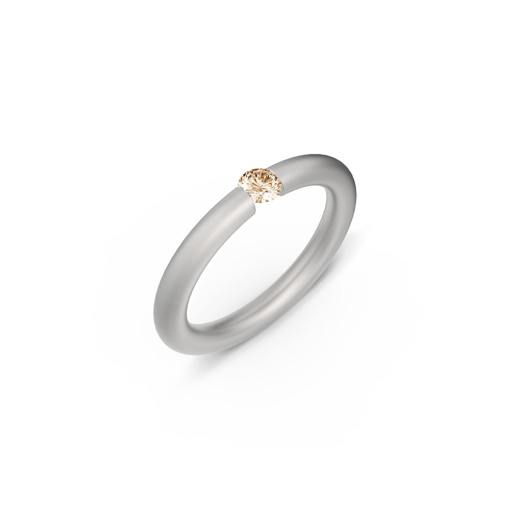 Niessing Spannring® Antares - N341983-0.16ct (16ct-cinnamon-satin-pt) aus Platin mit Diamant