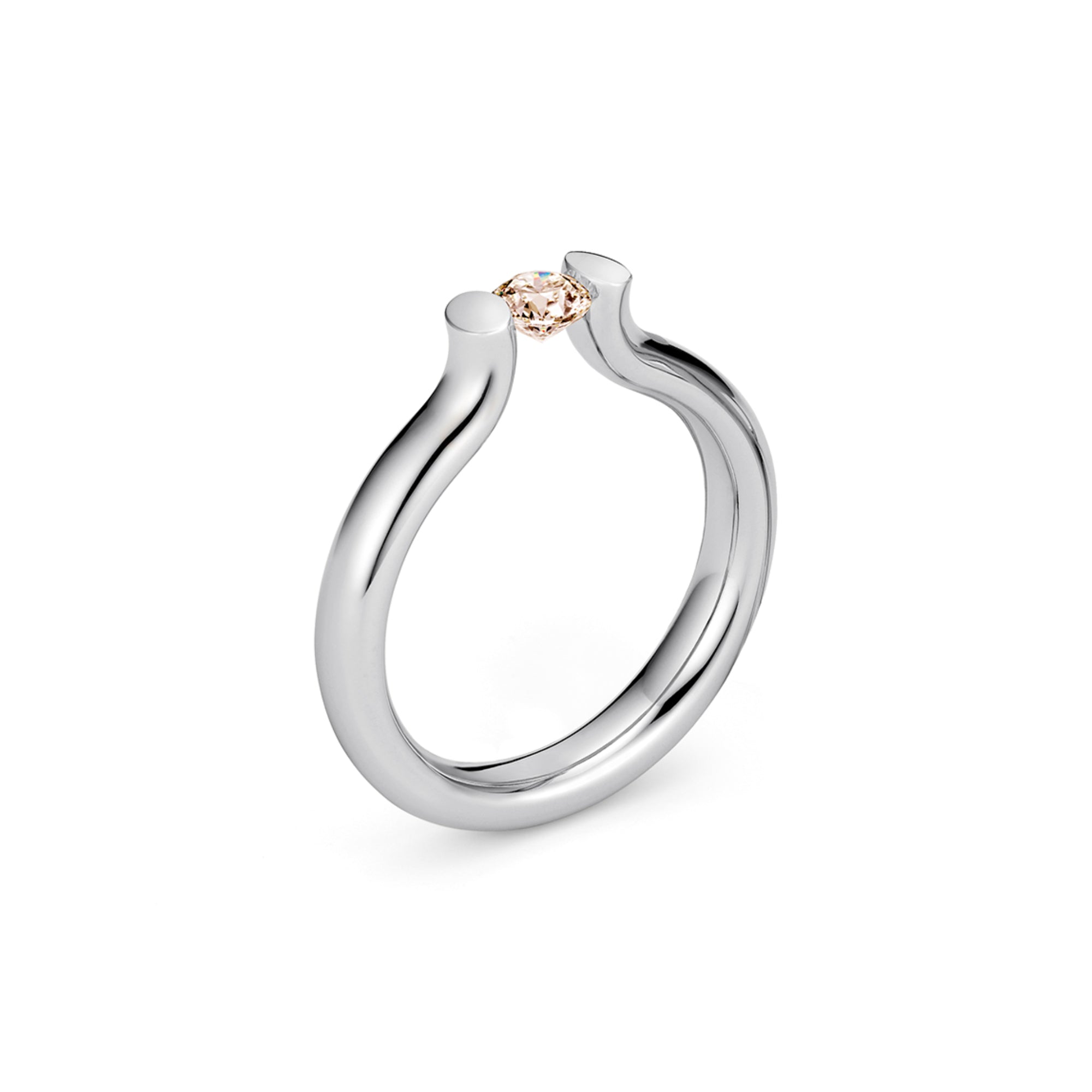 Niessing Spannring® Heaven - N371994-3.3mm-0.25ct (25ct-cinnamon-gloss-pt) aus Platin mit Diamant