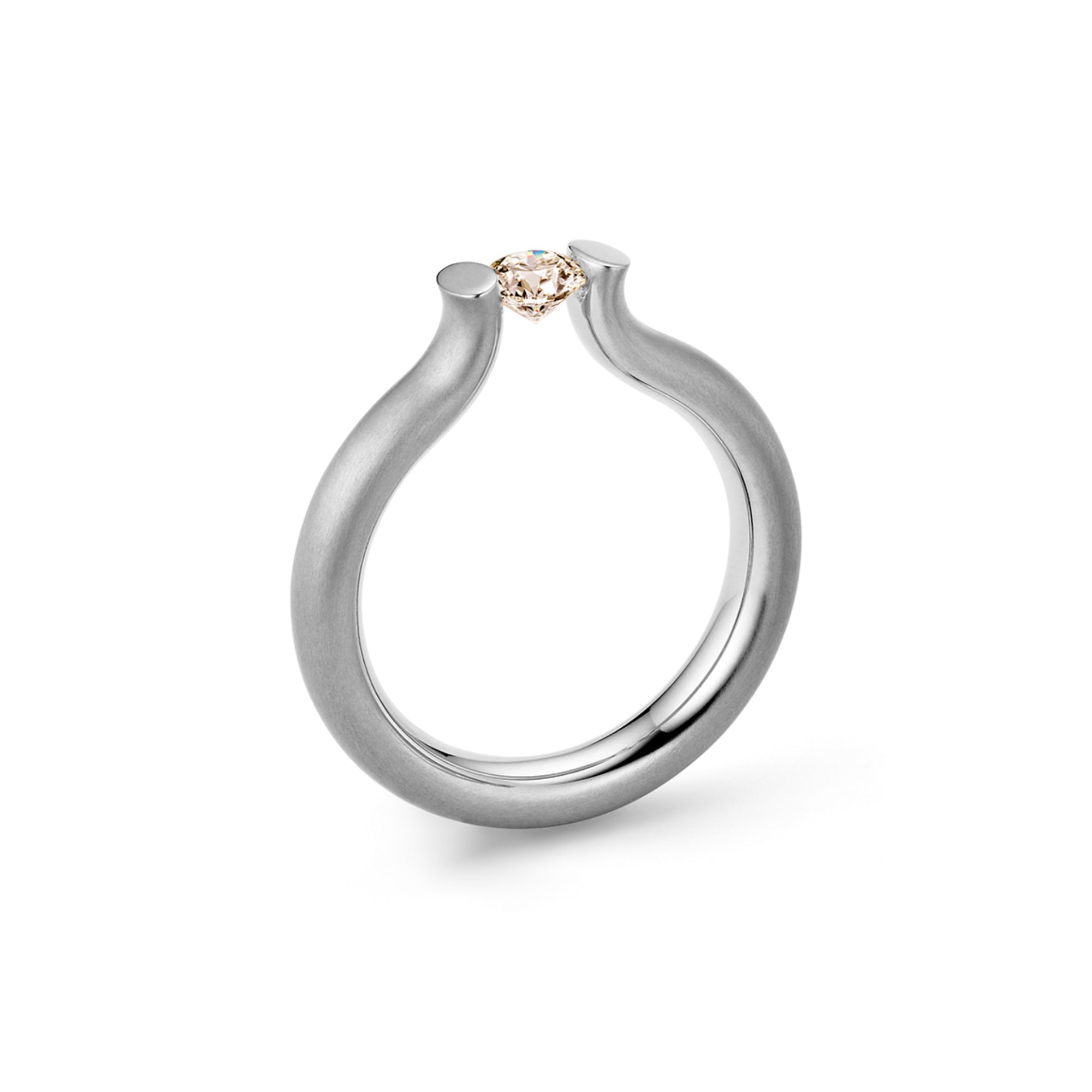 Niessing Spannring® Heaven - N371994-3.3mm-0.25ct (25ct-cinnamon-satin-pt) aus Platin mit Diamant