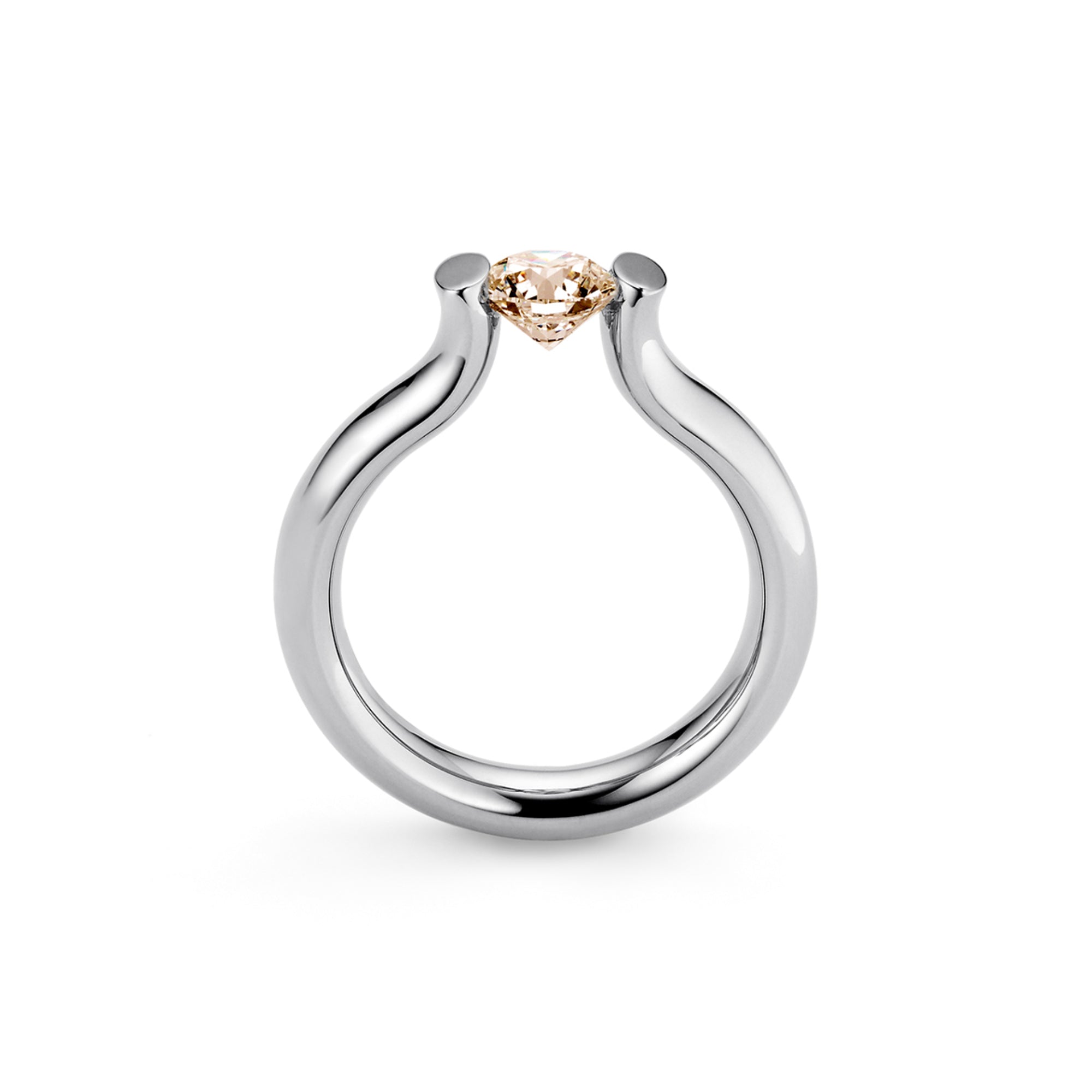 Niessing Spannring® Heaven - N371994-3.5mm-0.5ct (5ct-cinnamon-gloss-pt) aus Platin mit Diamant
