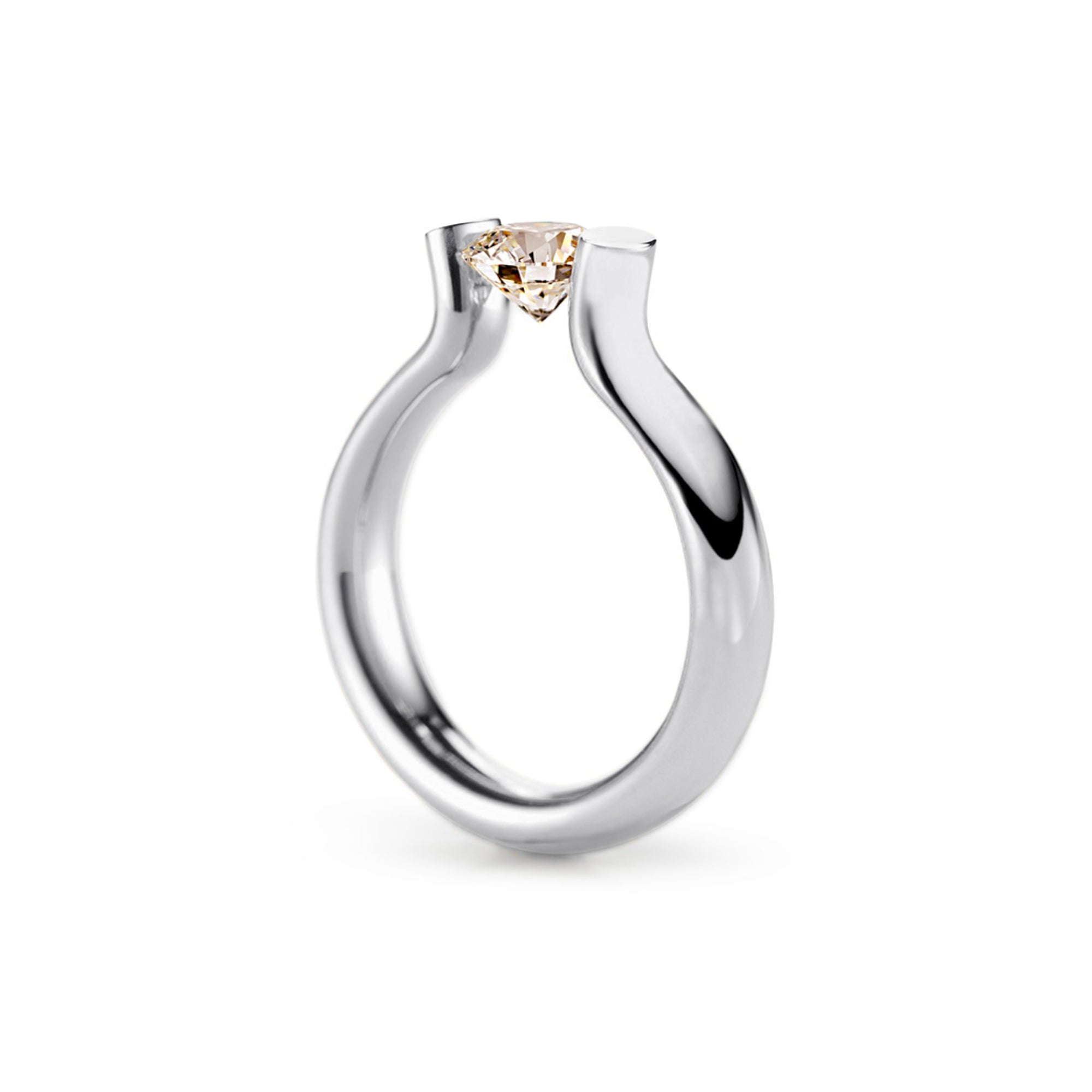 Niessing Spannring® Heaven (N371994-4mm-1ct-cinnamon-gloss-pt) aus Platin mit Diamant