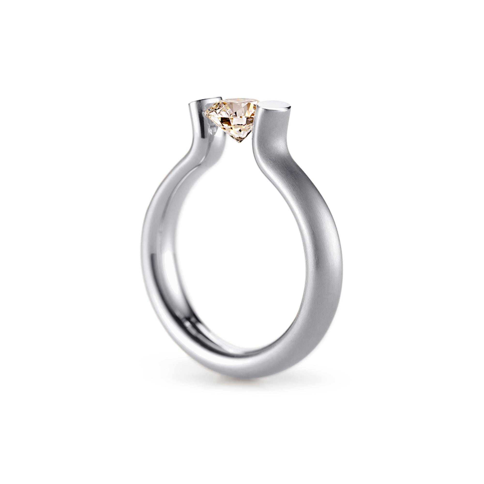 Niessing Spannring® Heaven (N371994-4mm-1ct-cinnamon-satin-pt) aus Platin mit Diamant