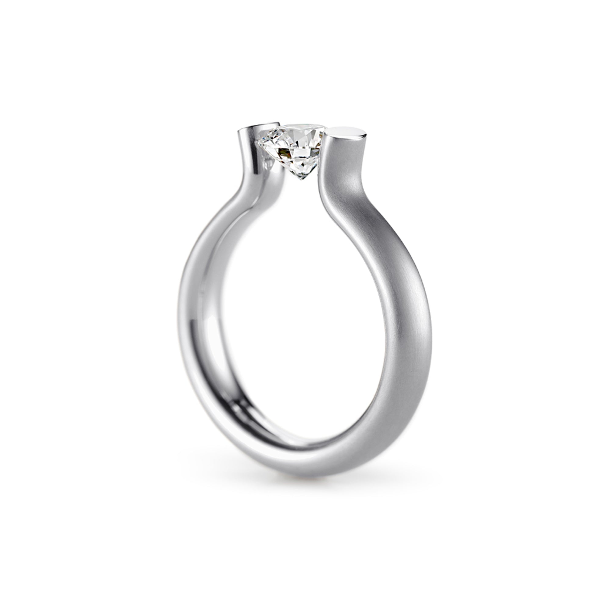 Niessing Spannring® Heaven (N371994-4mm-1ct-fvs1-satin-pt) aus Platin mit Diamant