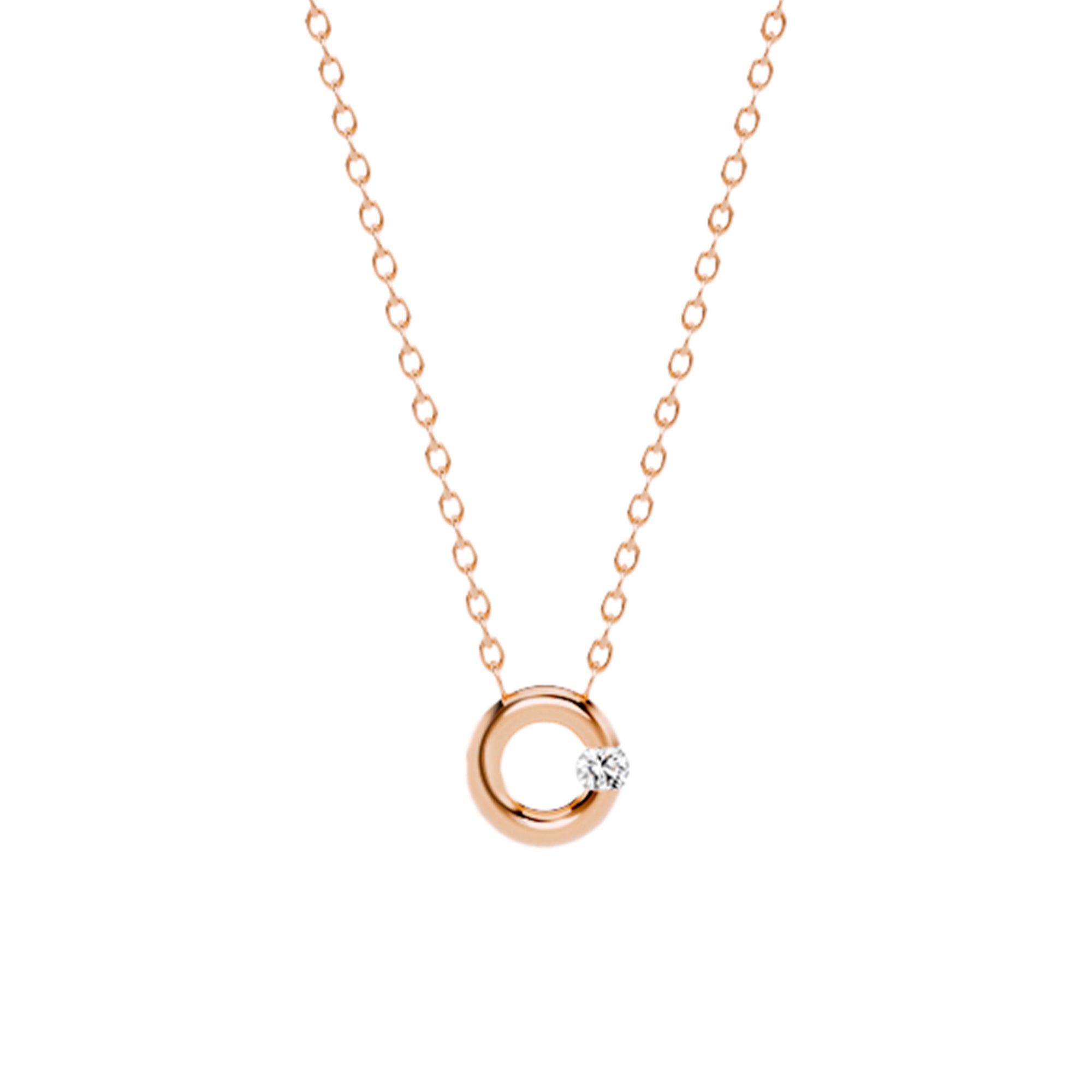 Niessing Spannring® Kette (N413924-400mm-cr) mit Diamant