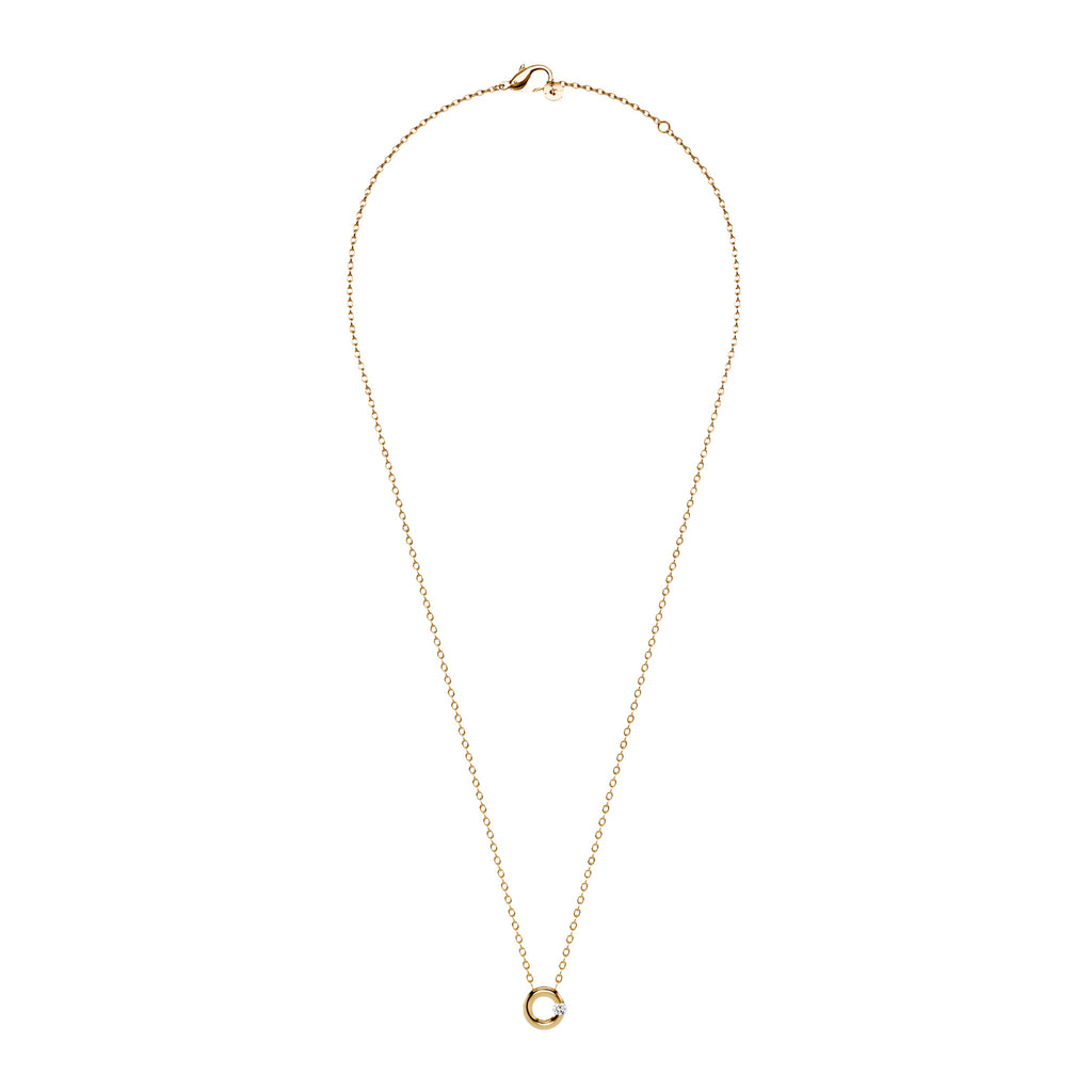 Niessing Spannring® Kette (N413924-400mm-cy) mit Diamant