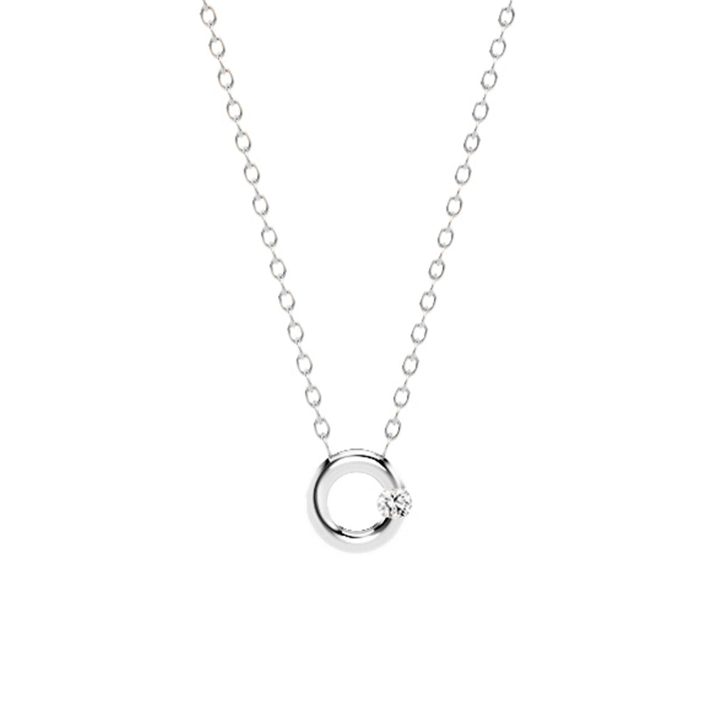 Niessing Spannring® Kette (N413924-400mm-pt) aus Platin mit Diamant