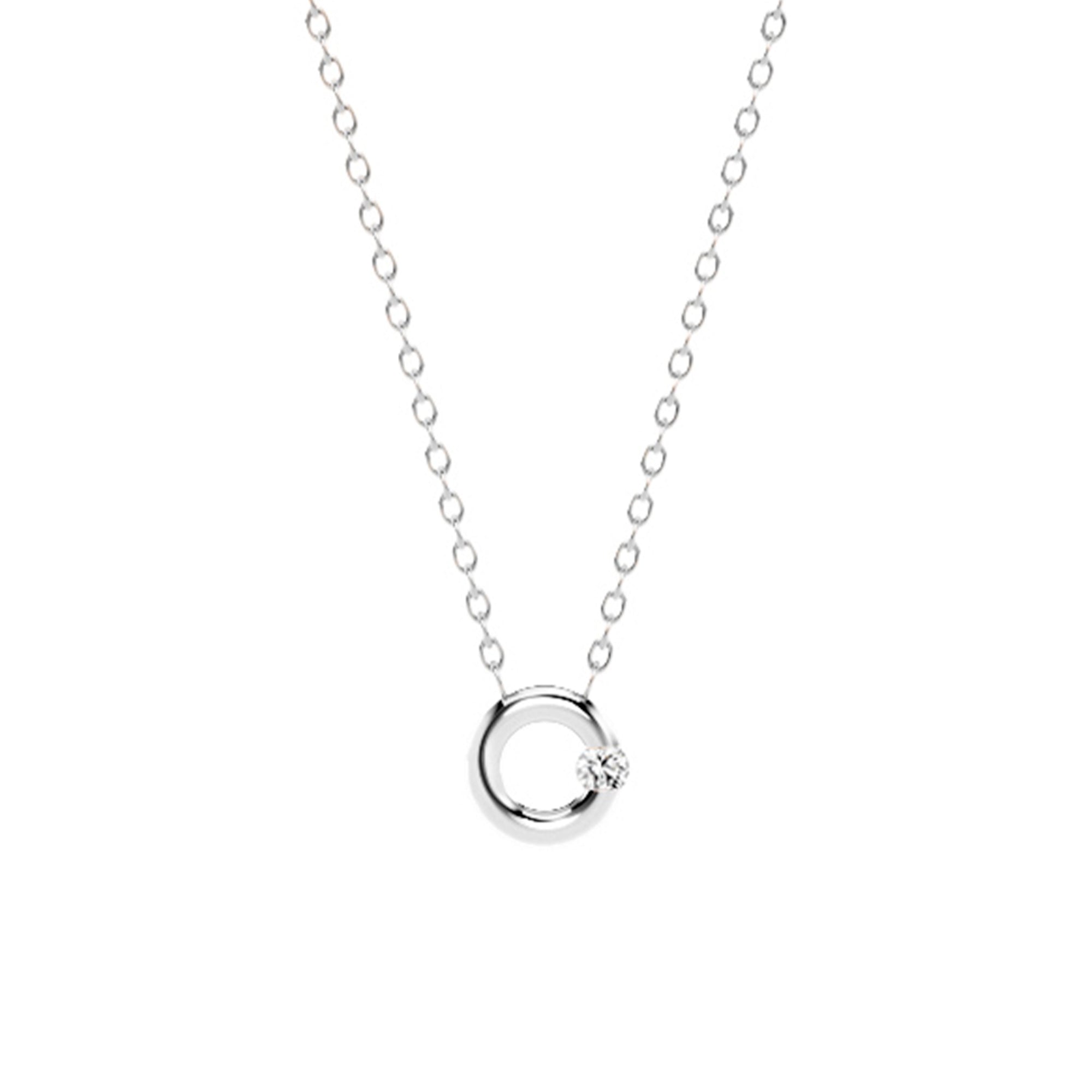 Niessing Spannring® Kette (N413924-400mm-pt) aus Platin mit Diamant